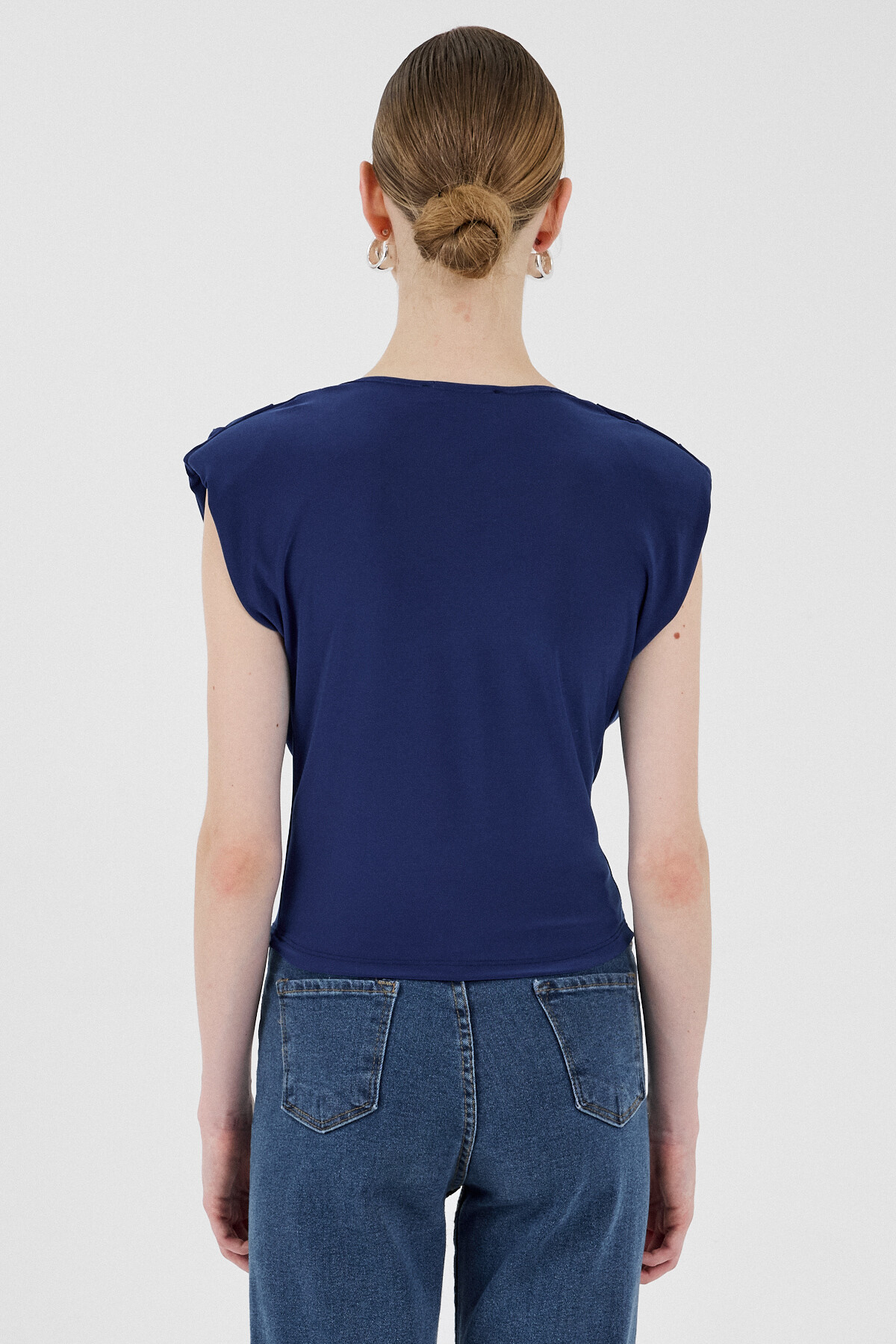 Saks Vatkalı Degaje Yaka Bluz 2509 - 5