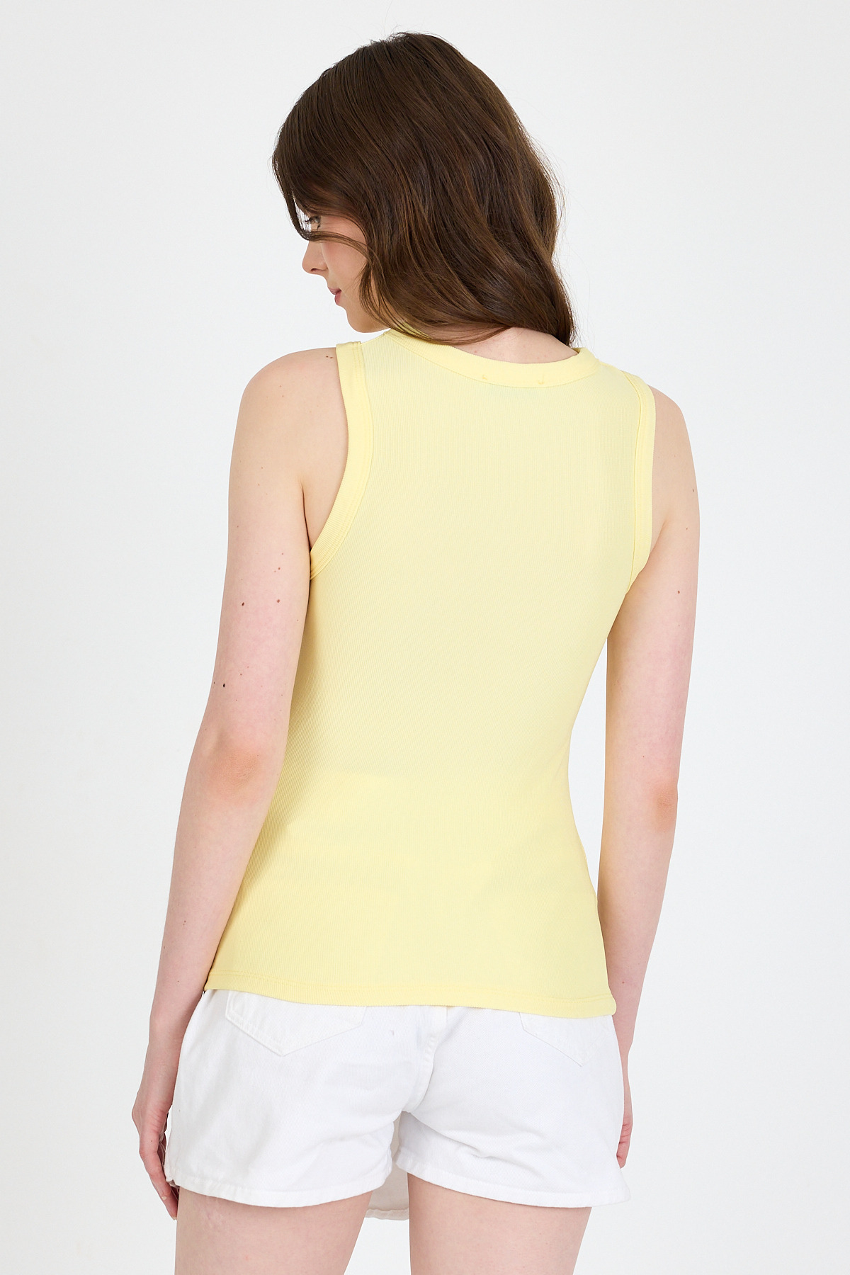 Sarı İnci Taş Detaylı Halter Yaka Ribanalı Atlet 0649 - 5