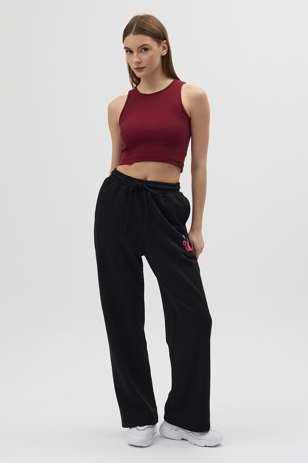 Siyah 3111A Pembe Panter Baskılı Eşofman - RAYS