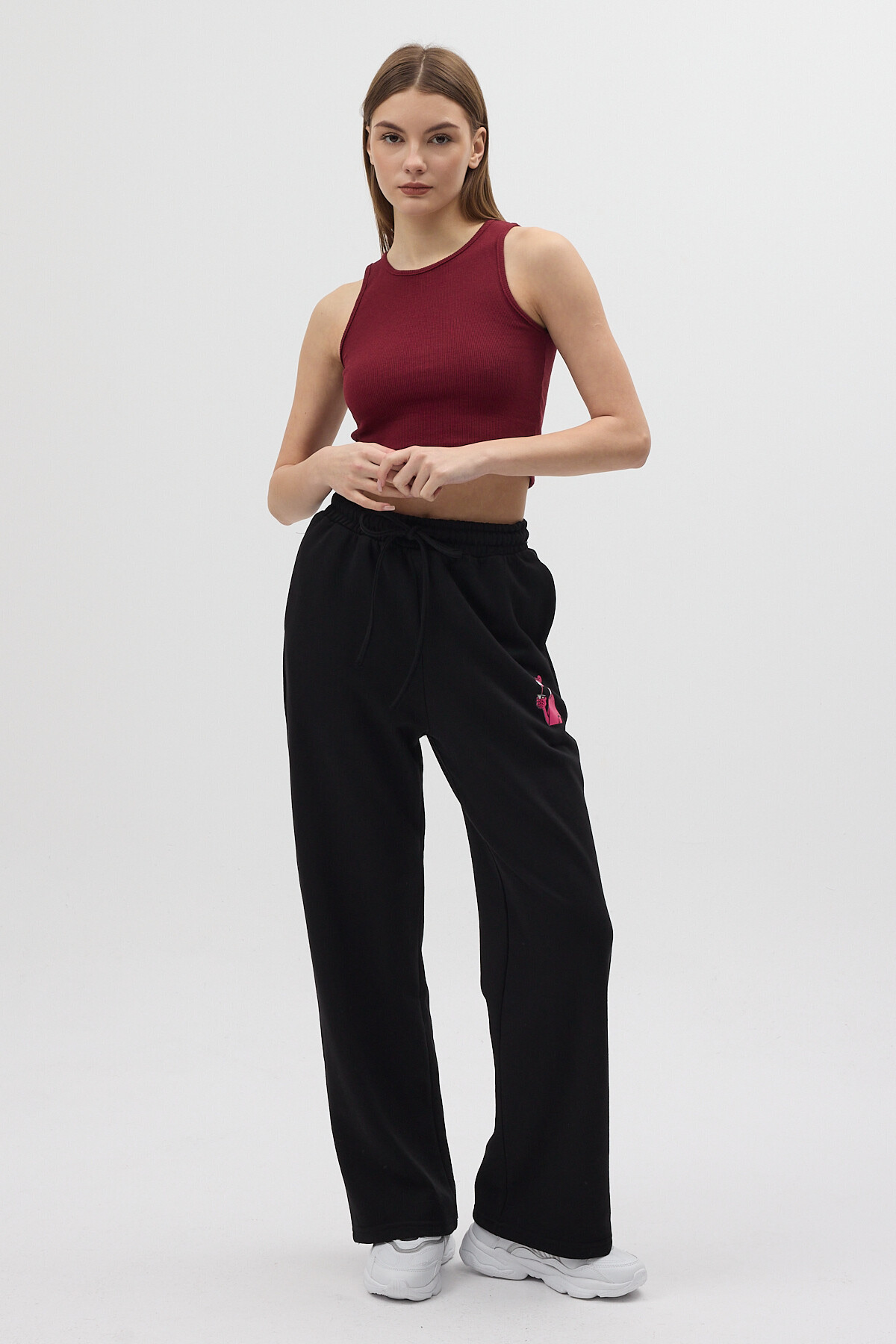 Siyah 3111A Pembe Panter Baskılı Eşofman - 6