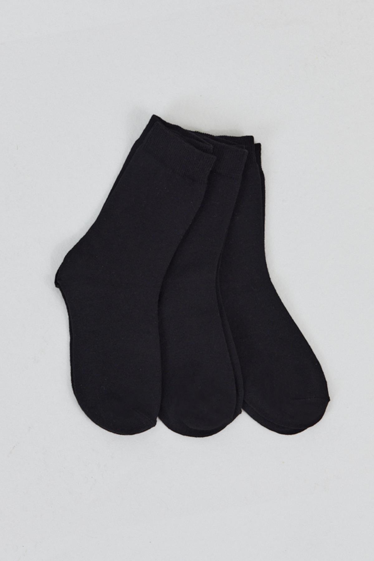Siyah 3'lü Örme Soket Çorap 1021 - RAYS