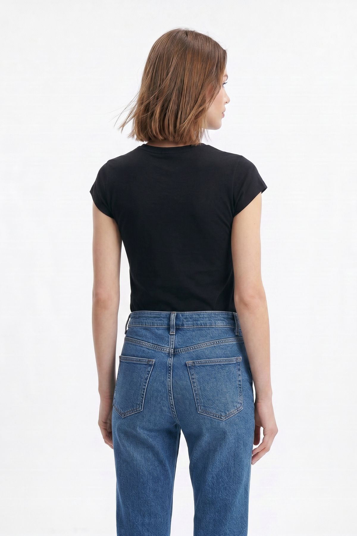 511 Bisiklet Yaka Slim Fit Tişört Siyah - RAYS
