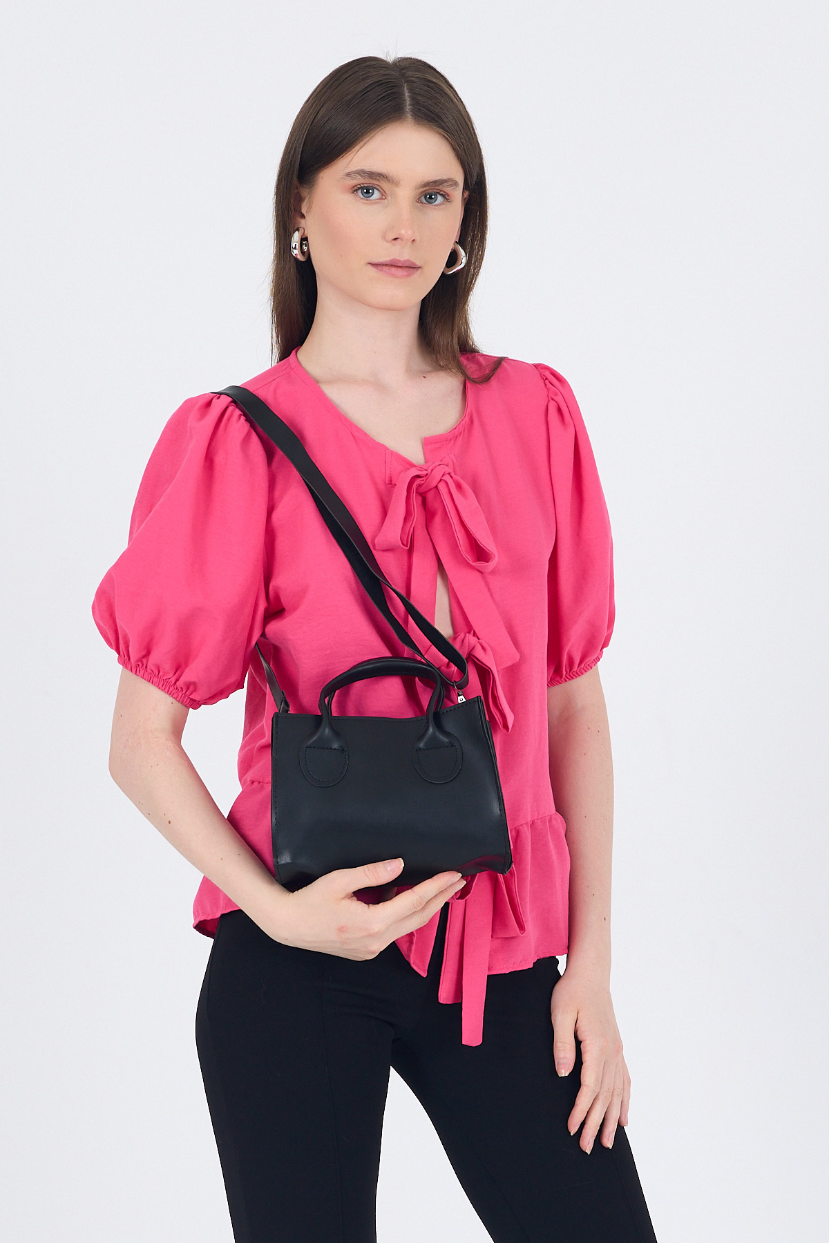 Siyah Askılı El ve Kol Çantası 9217 - 2