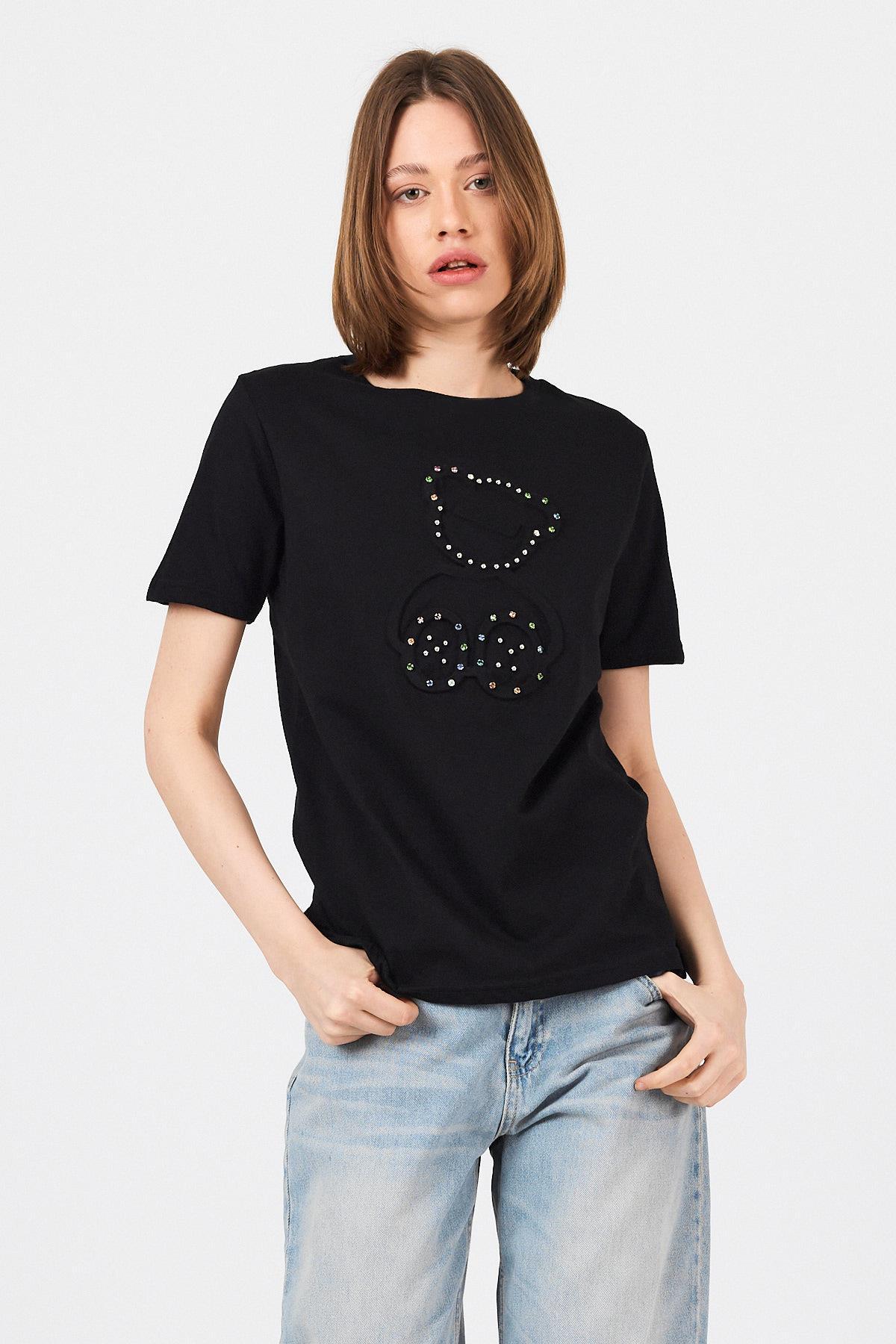 Siyah Ayı Kabartmalı Tişört 25226 - 3