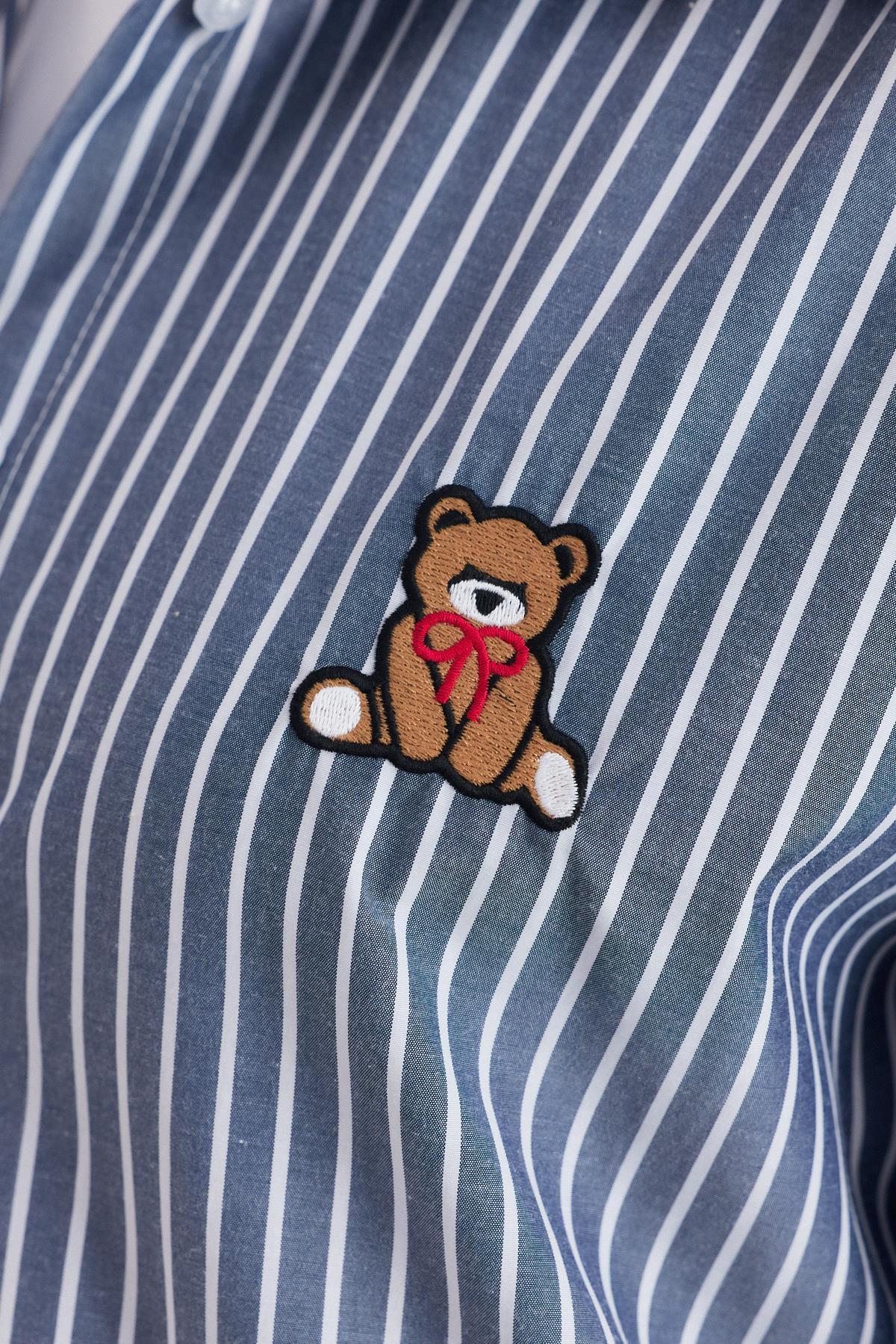 Siyah Ayıcık Nakışlı Oversize Gömlek 4689A - 4