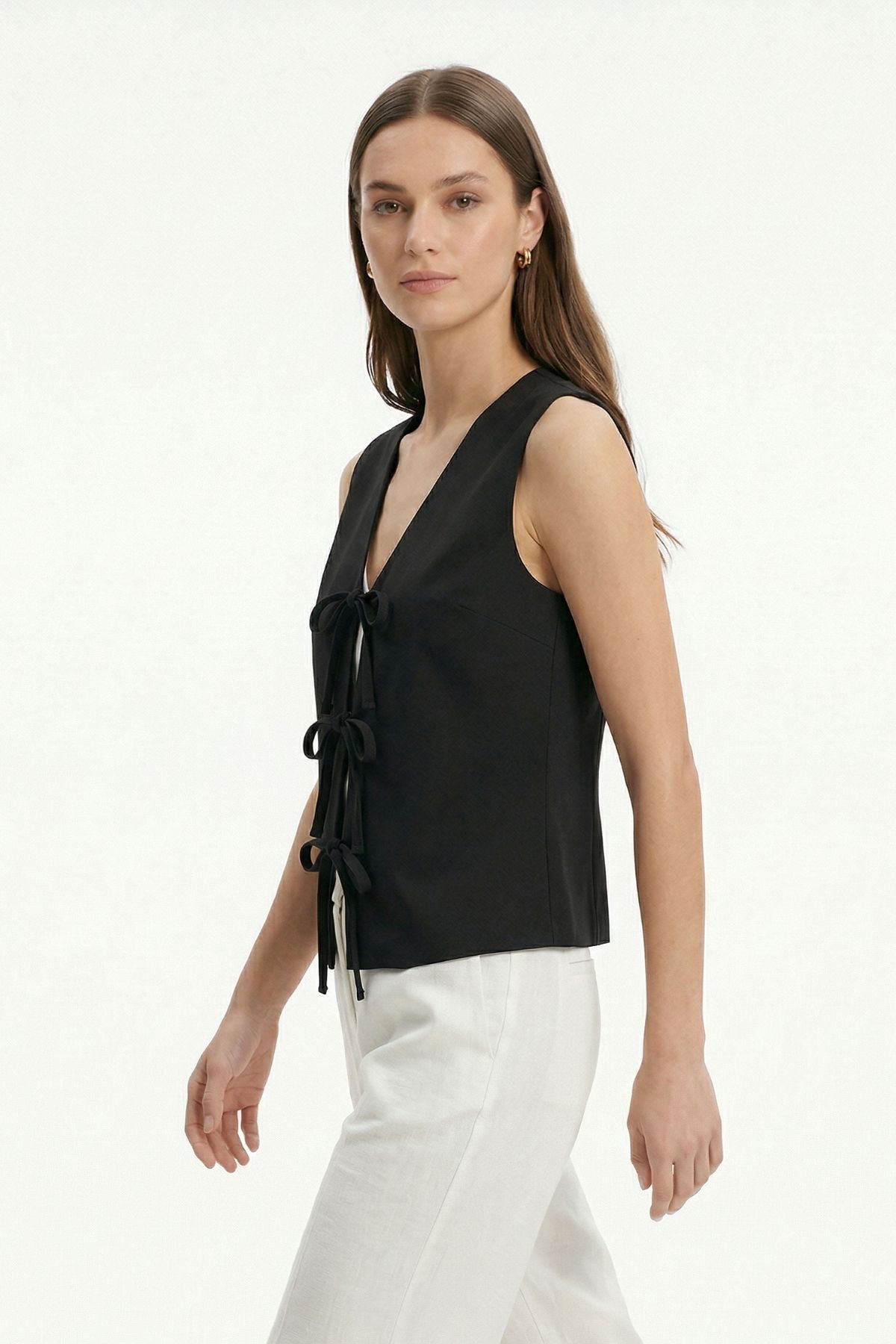 Siyah Bağcıklı Yelek 8382A - 1