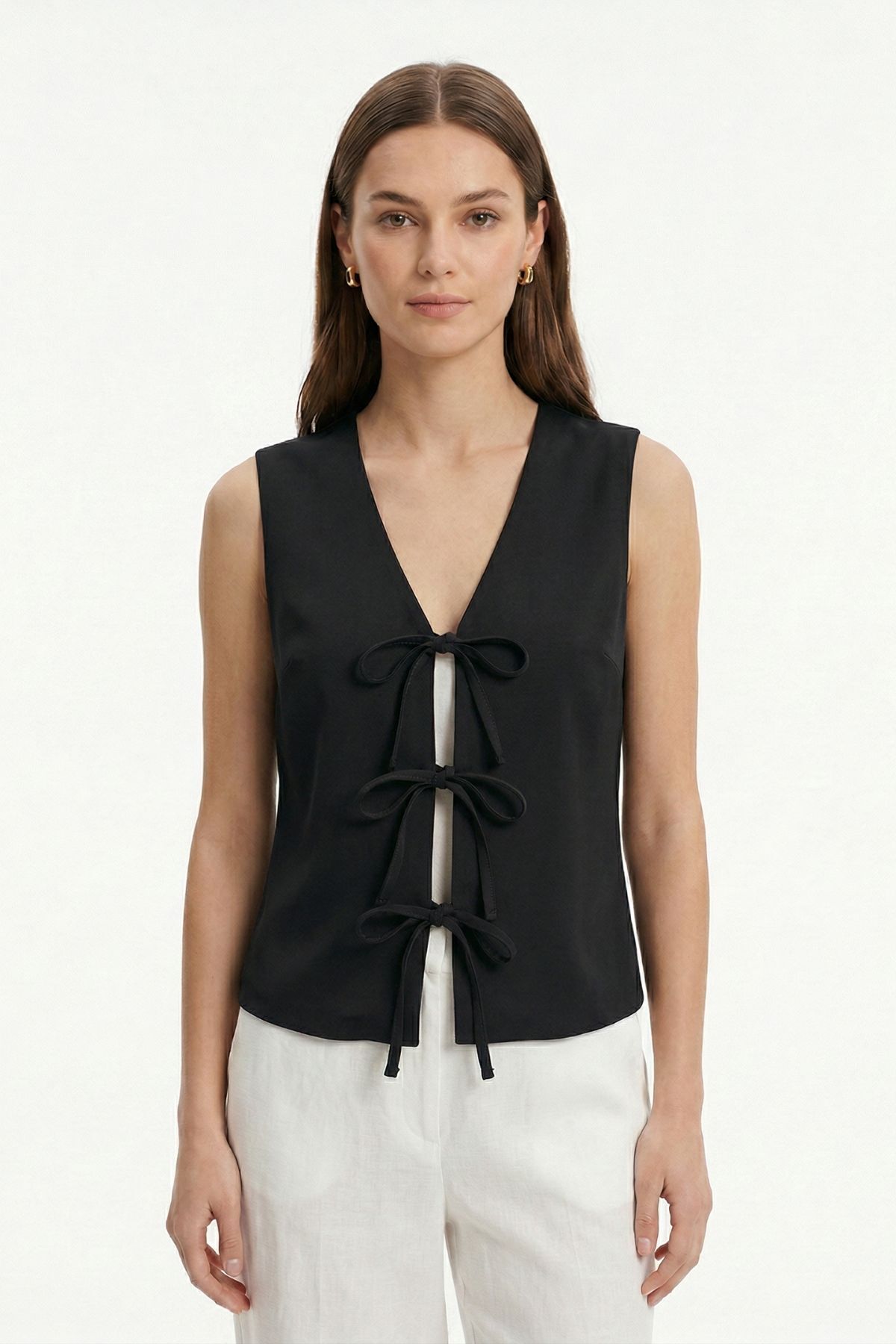 Siyah Bağcıklı Yelek 8382A - RAYS