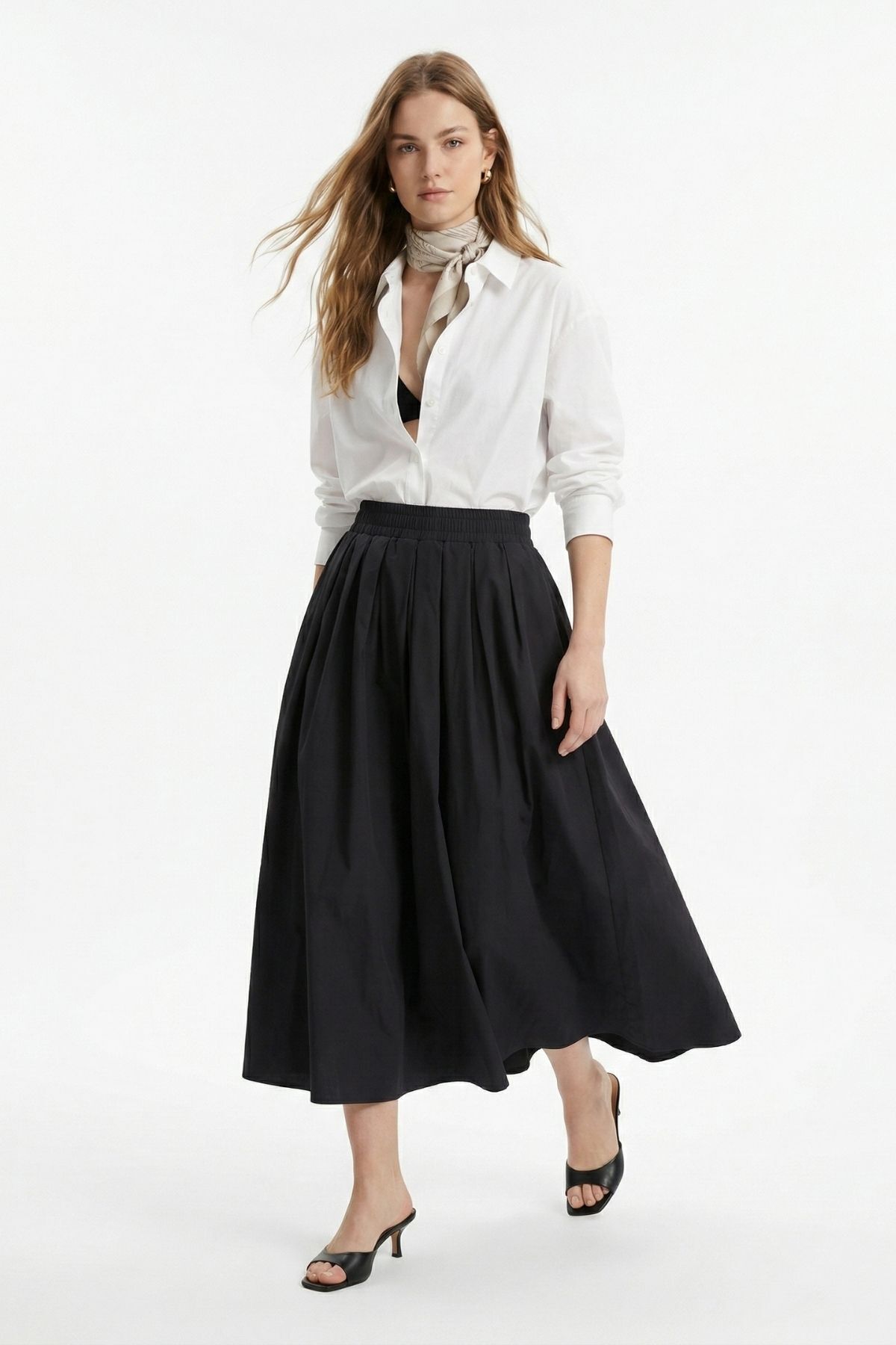 Siyah Bel Lastik Cep Detay Etek 8457A - RAYS