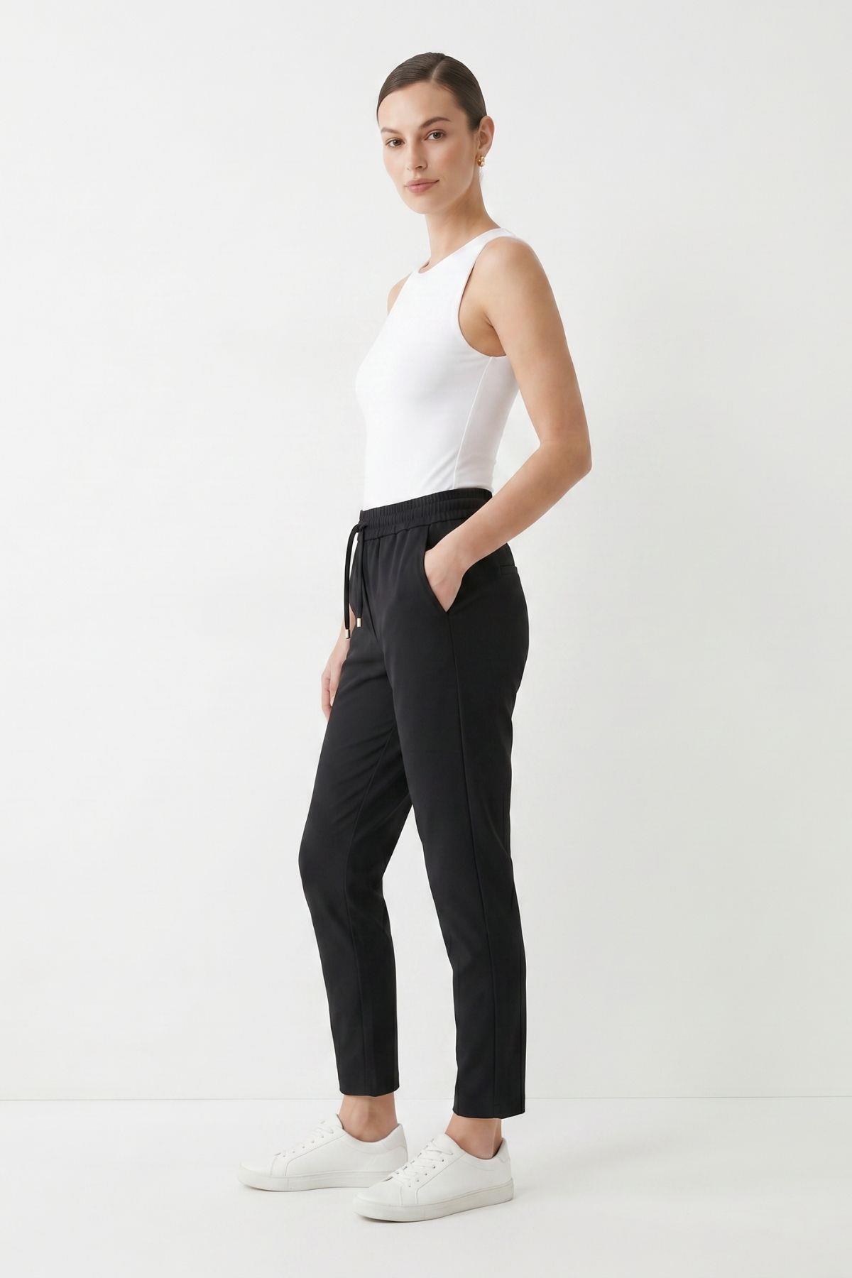 Beli Lastikli Cepli Dar Paça Pantolon 3211 Siyah - RAYS (1)