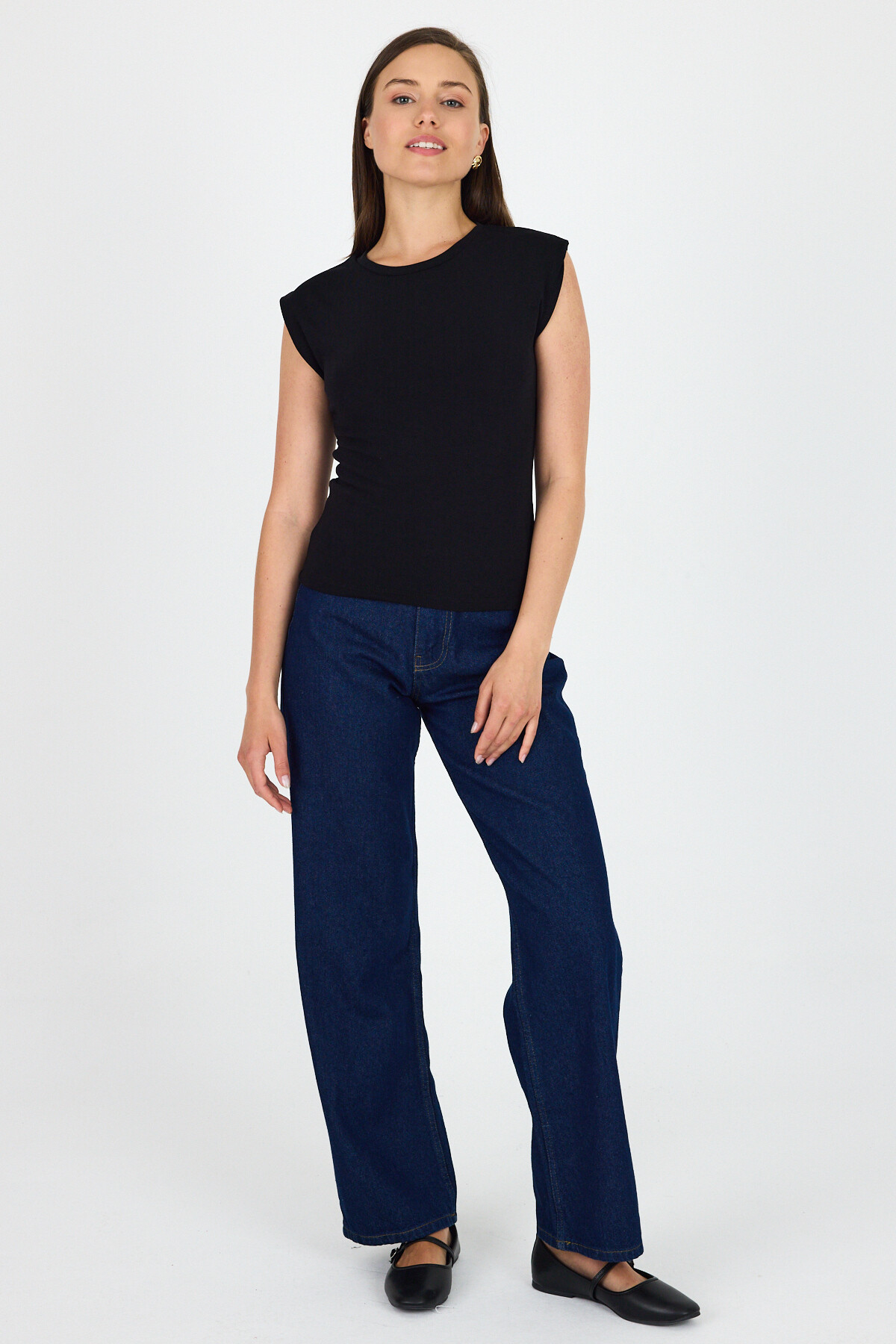 Siyah Bisiklet Yaka Pamuklu Slim Fit Tişört 3050 - 6