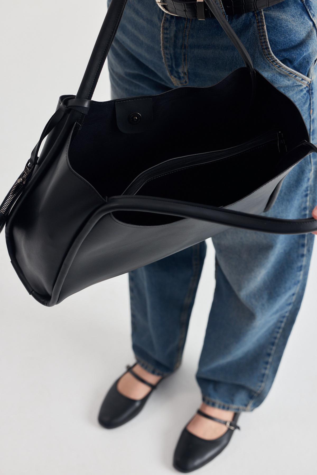 Siyah Cüzdanlı Büyük Omuz Çantası 3028 - RAYS