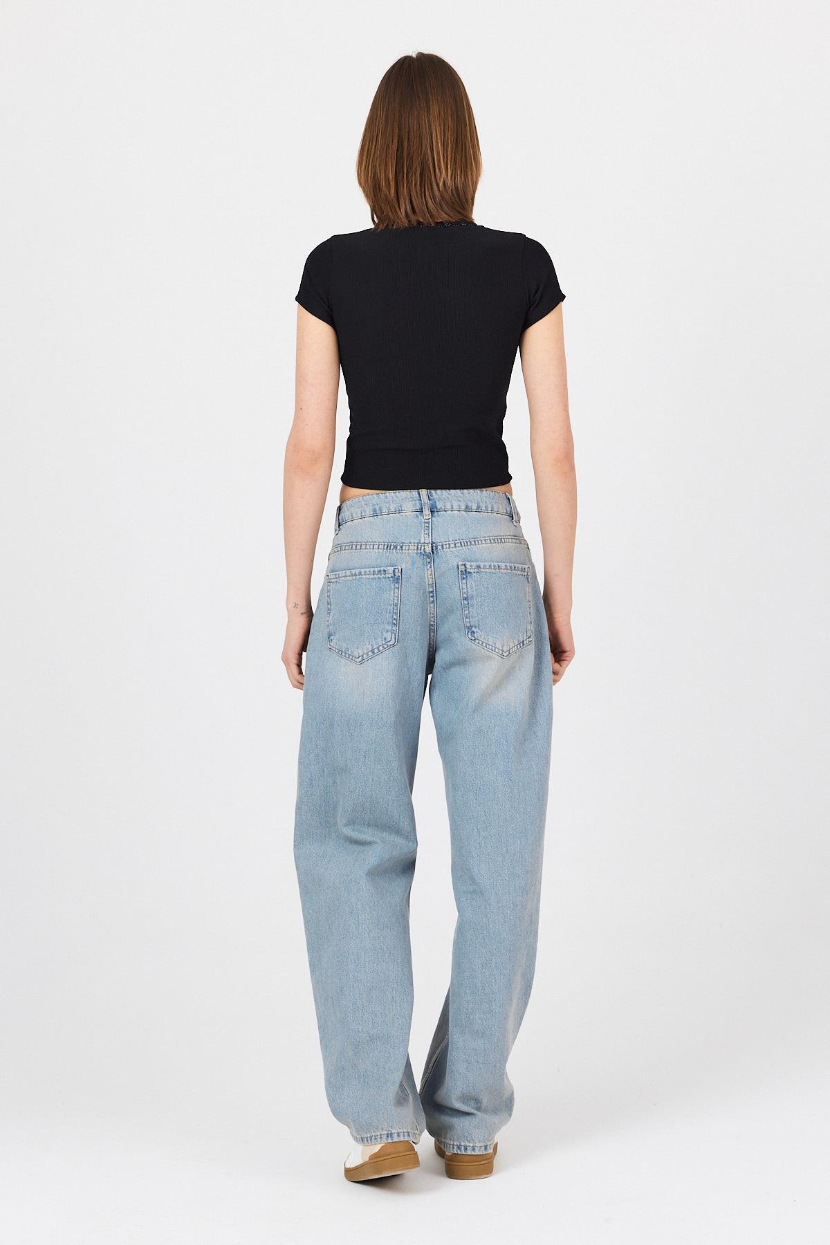 Siyah Dantel Yaka Fiyonk Detaylı Crop Tişört 2207 - 5