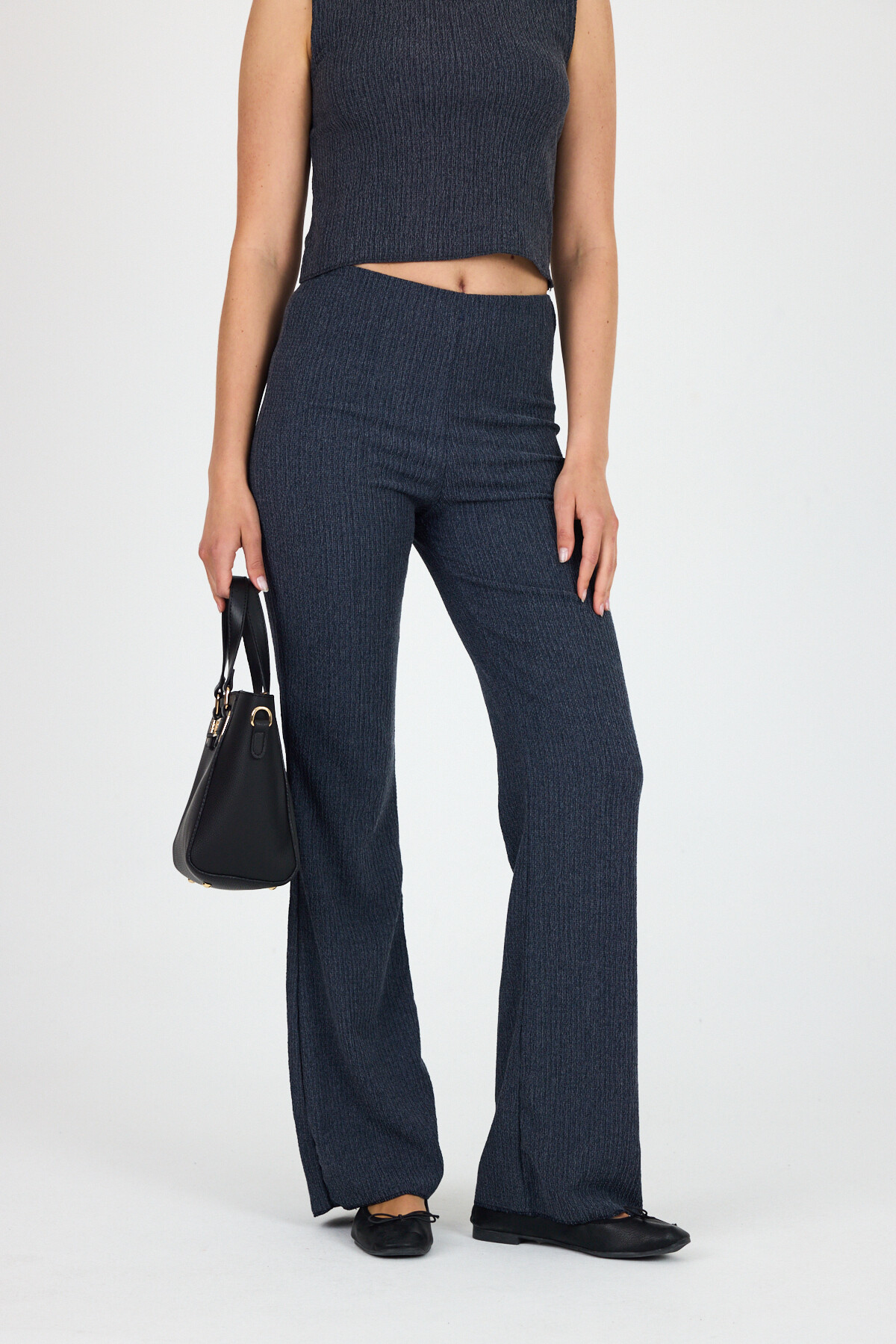 Siyah Deri Görünümlü Omuz Çantası 3029 - 5