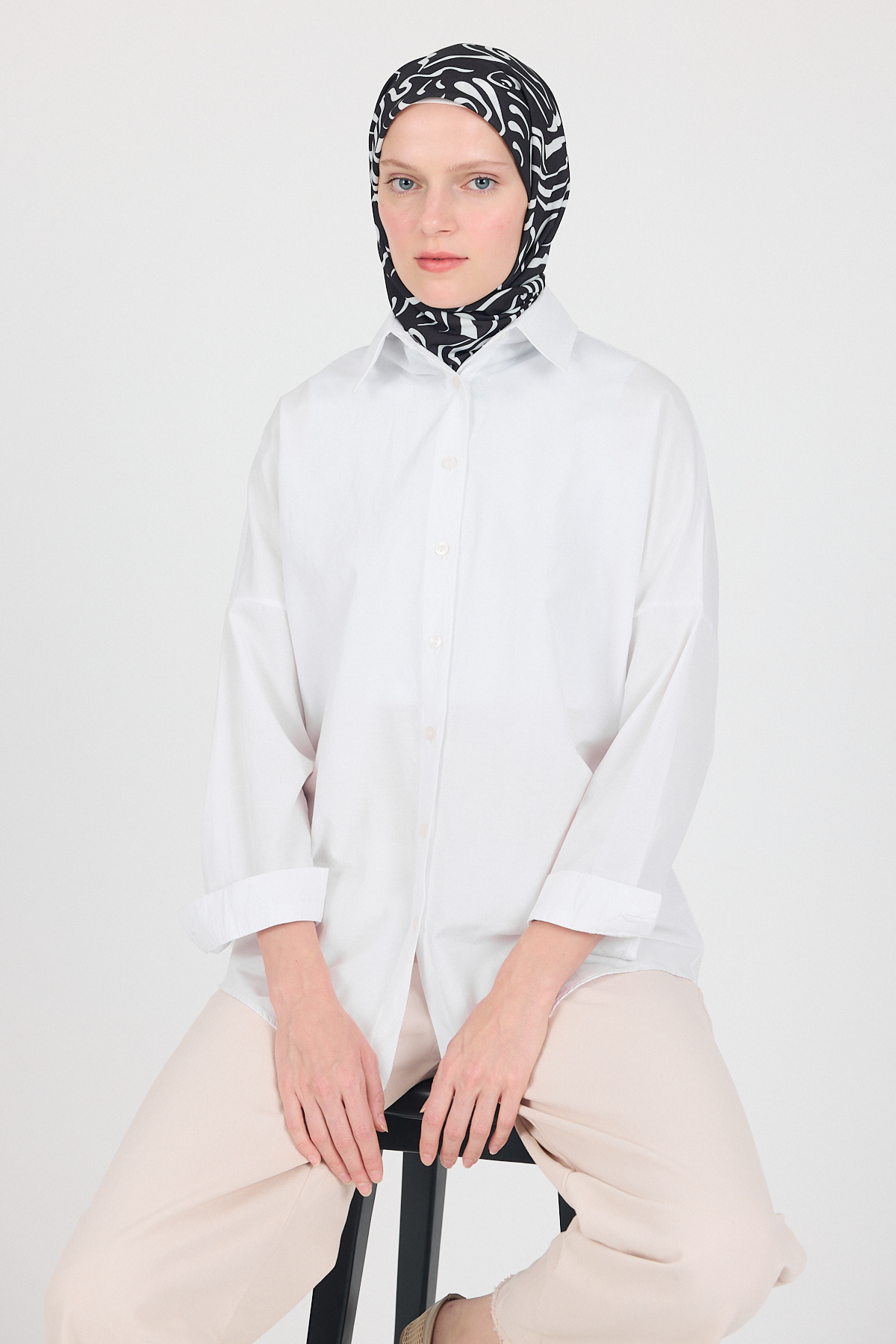 Siyah Desenli Eşarp 5694 - 4