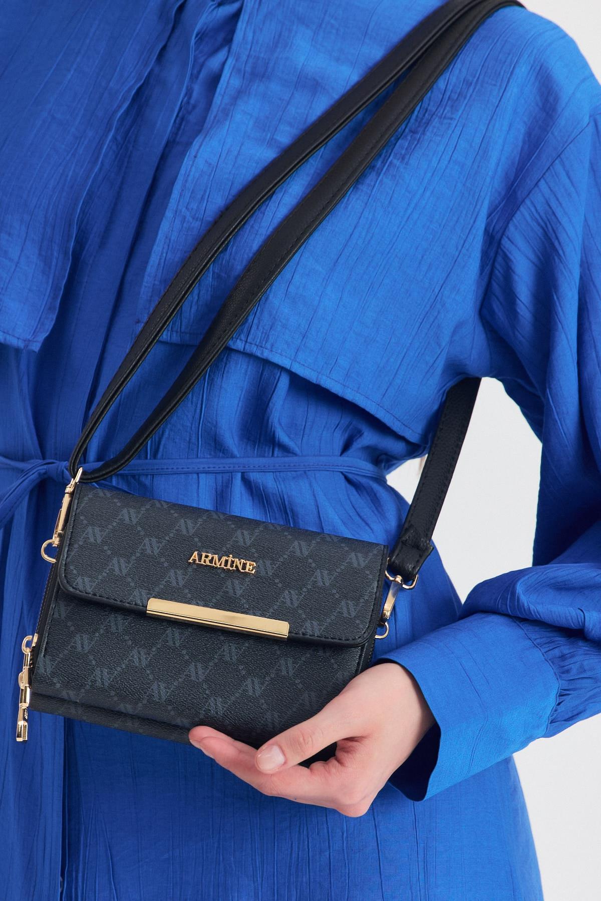 Siyah Desenli Omuz Çantası 381 - 2