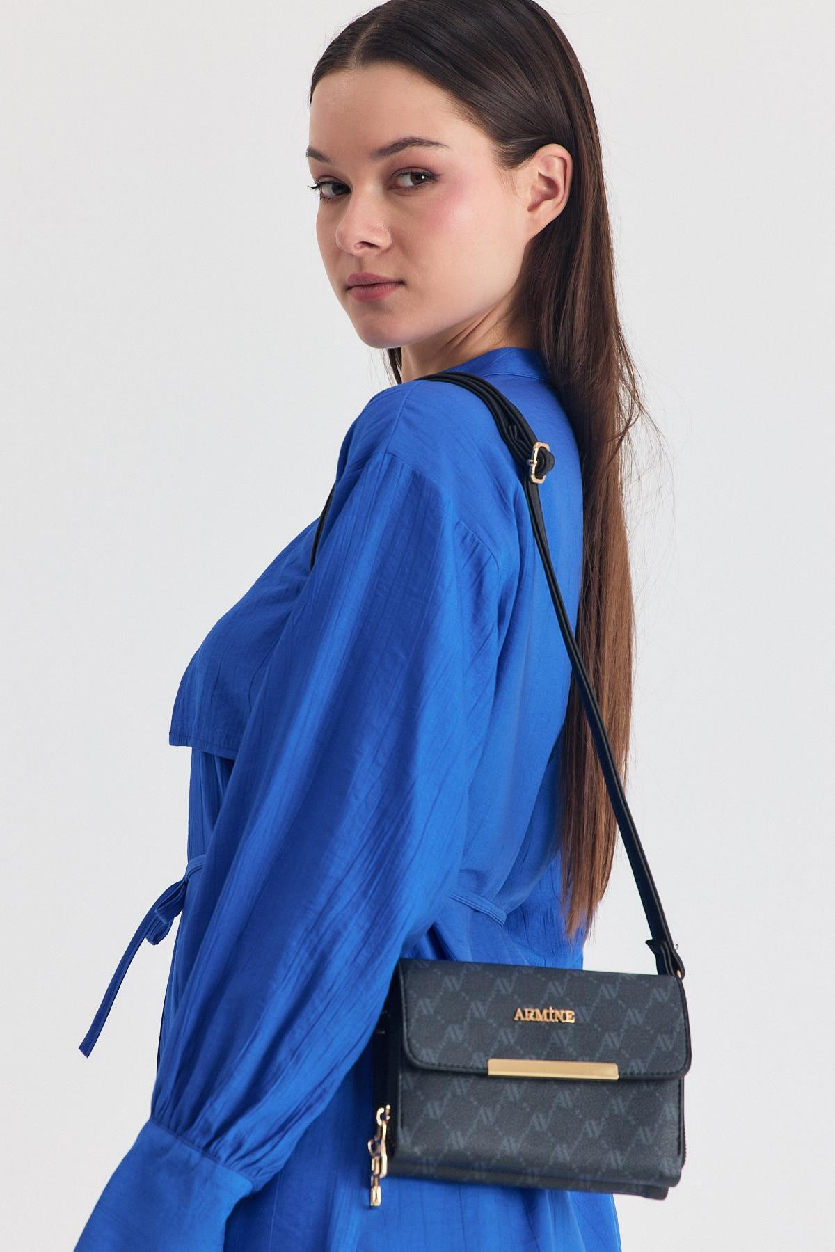 Siyah Desenli Omuz Çantası 381 - 7