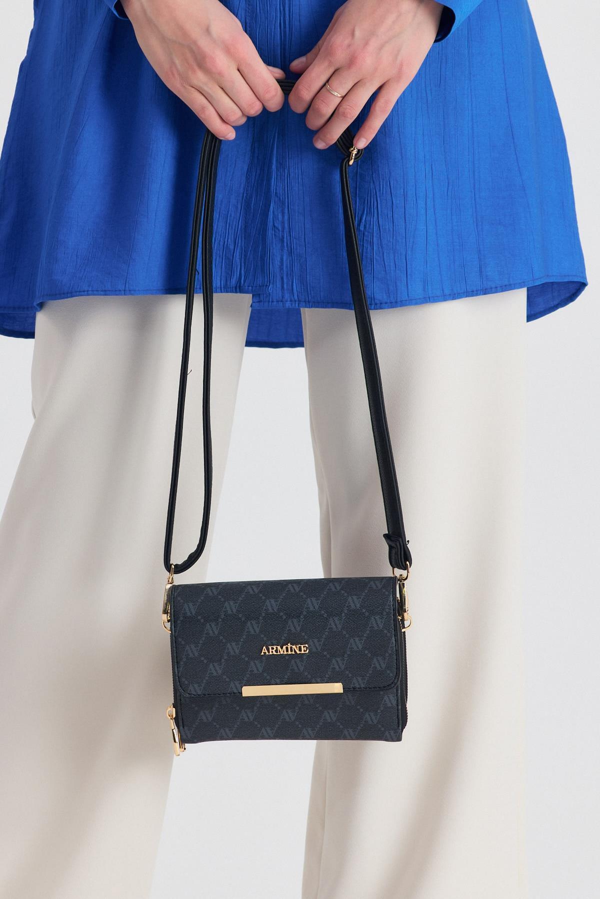 Siyah Desenli Omuz Çantası 381 - 1