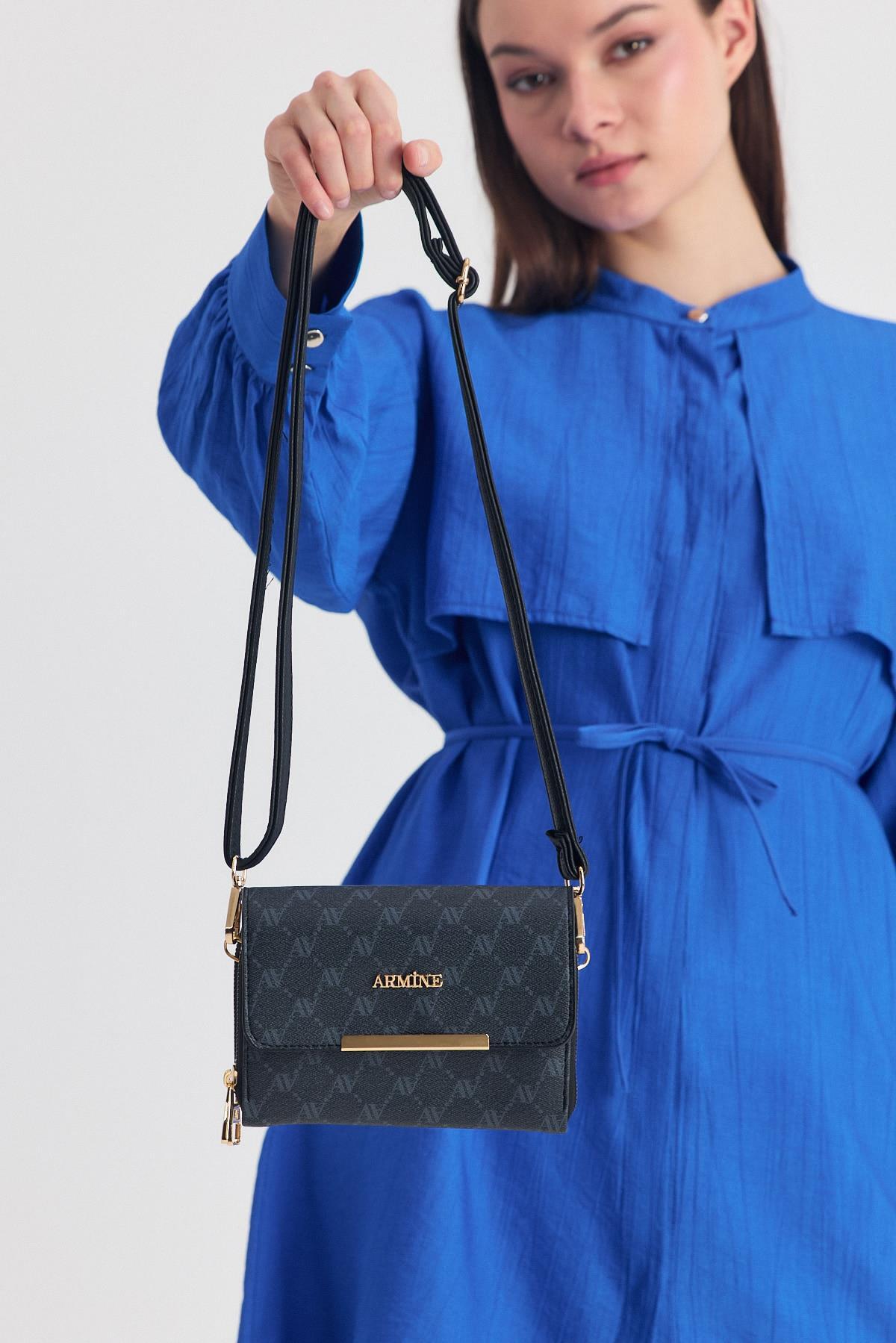 Siyah Desenli Omuz Çantası 381 - 6