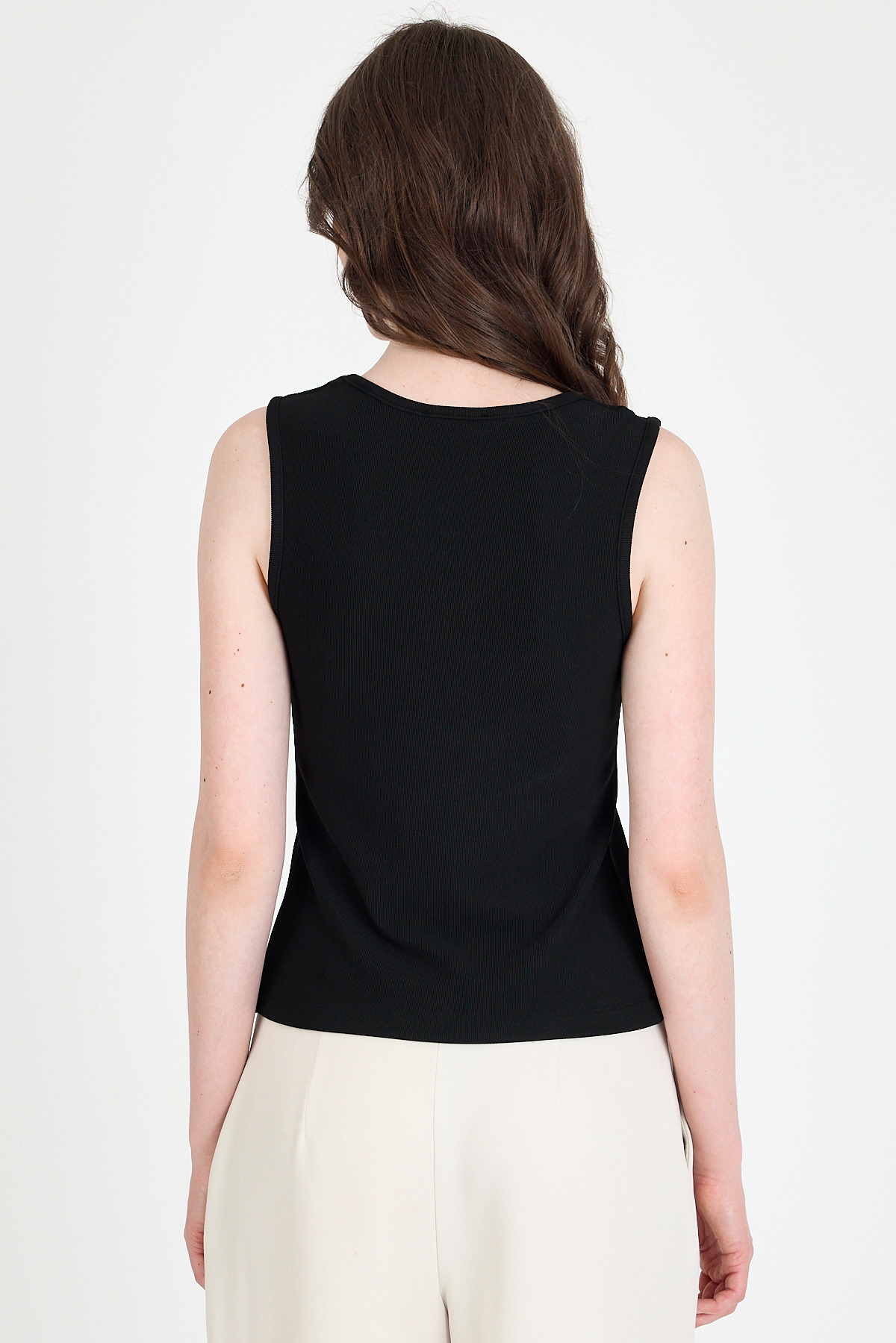 Siyah Düğme Detaylı V Yaka Bluz 018 - 5