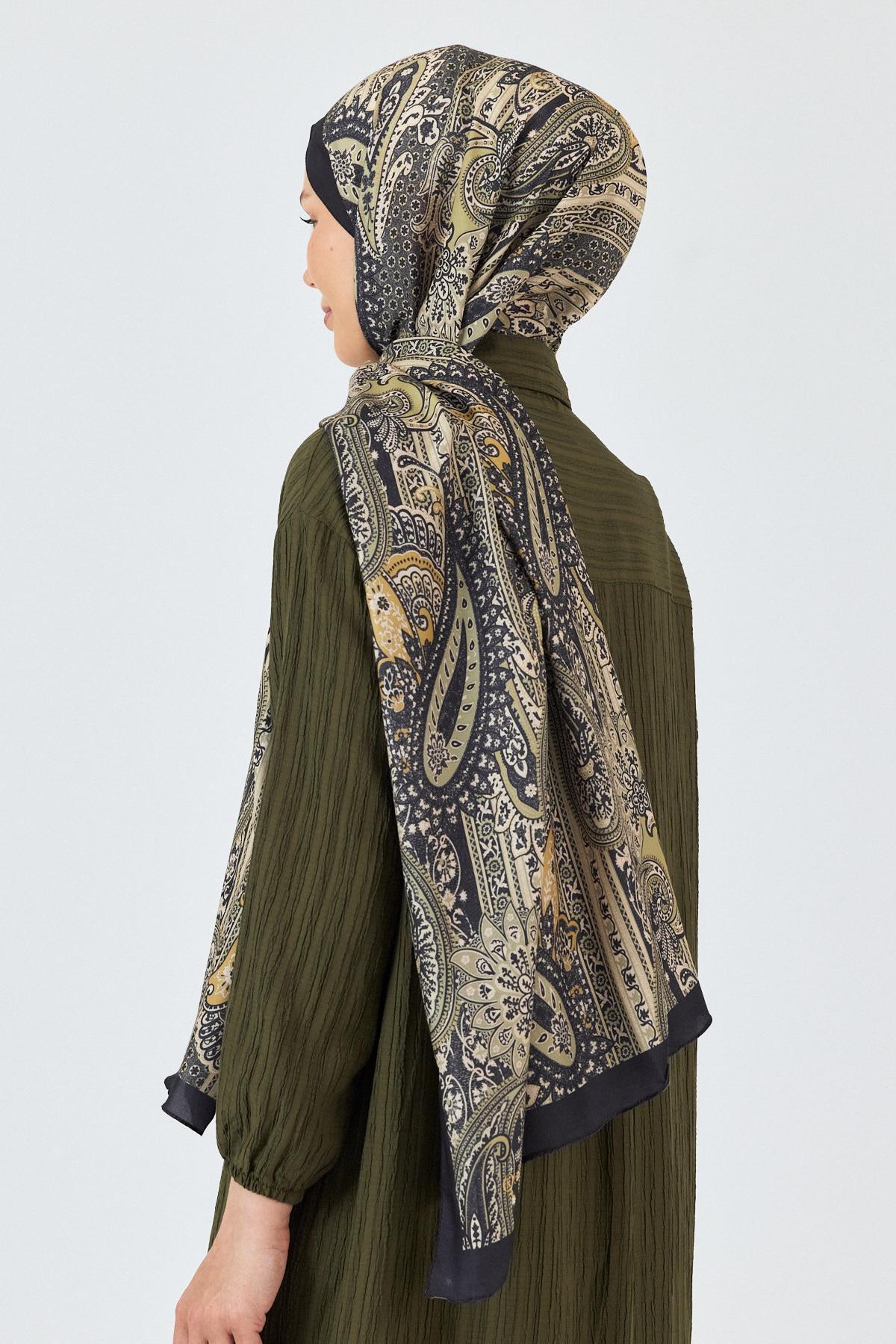Siyah Etnik Desenli Şal 4012 - 4