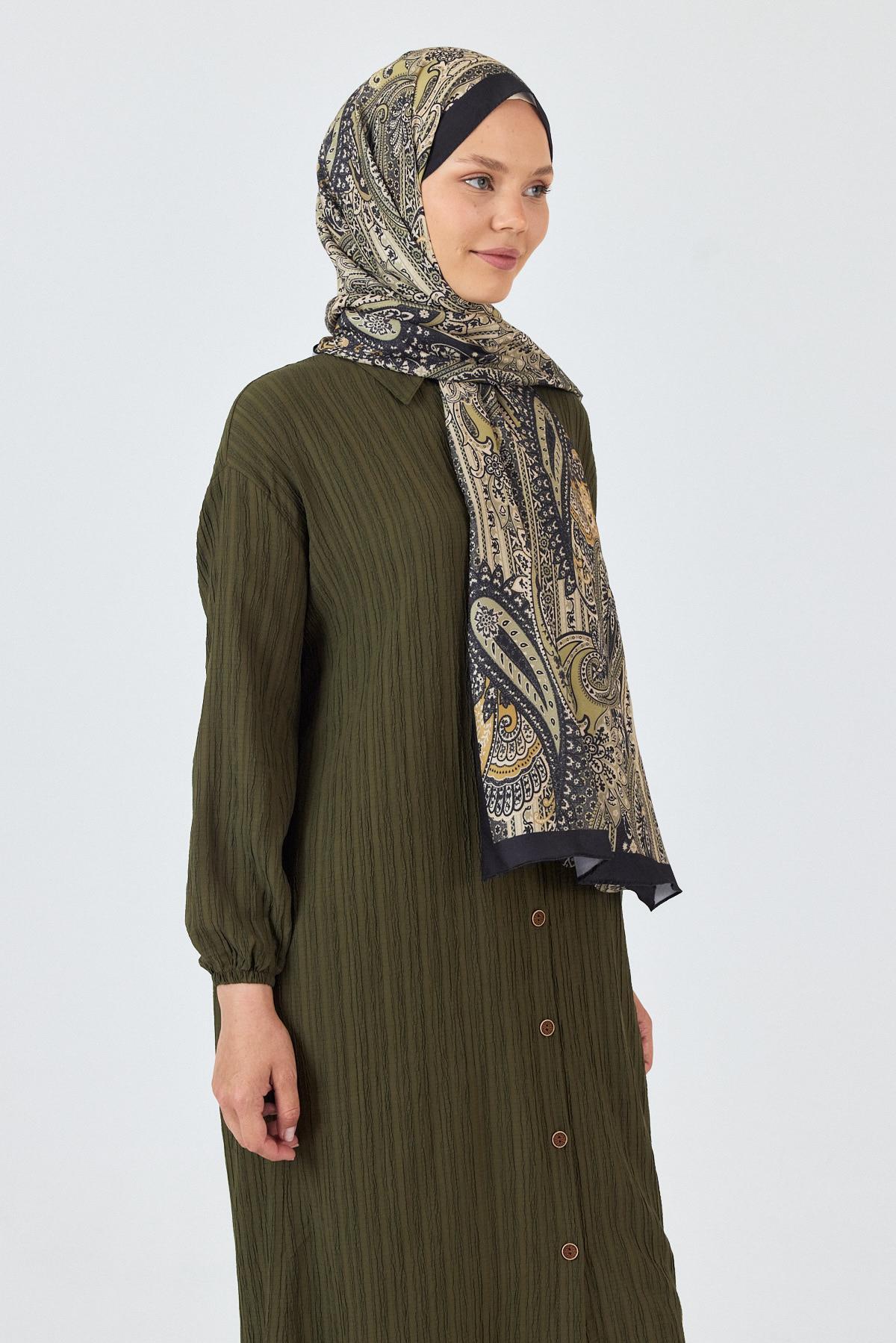 Siyah Etnik Desenli Şal 4012 - 6