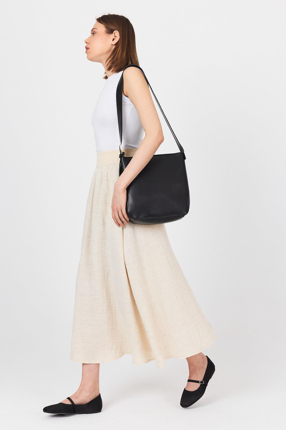 Siyah Fermuarlı Omuz Çantası 3026 