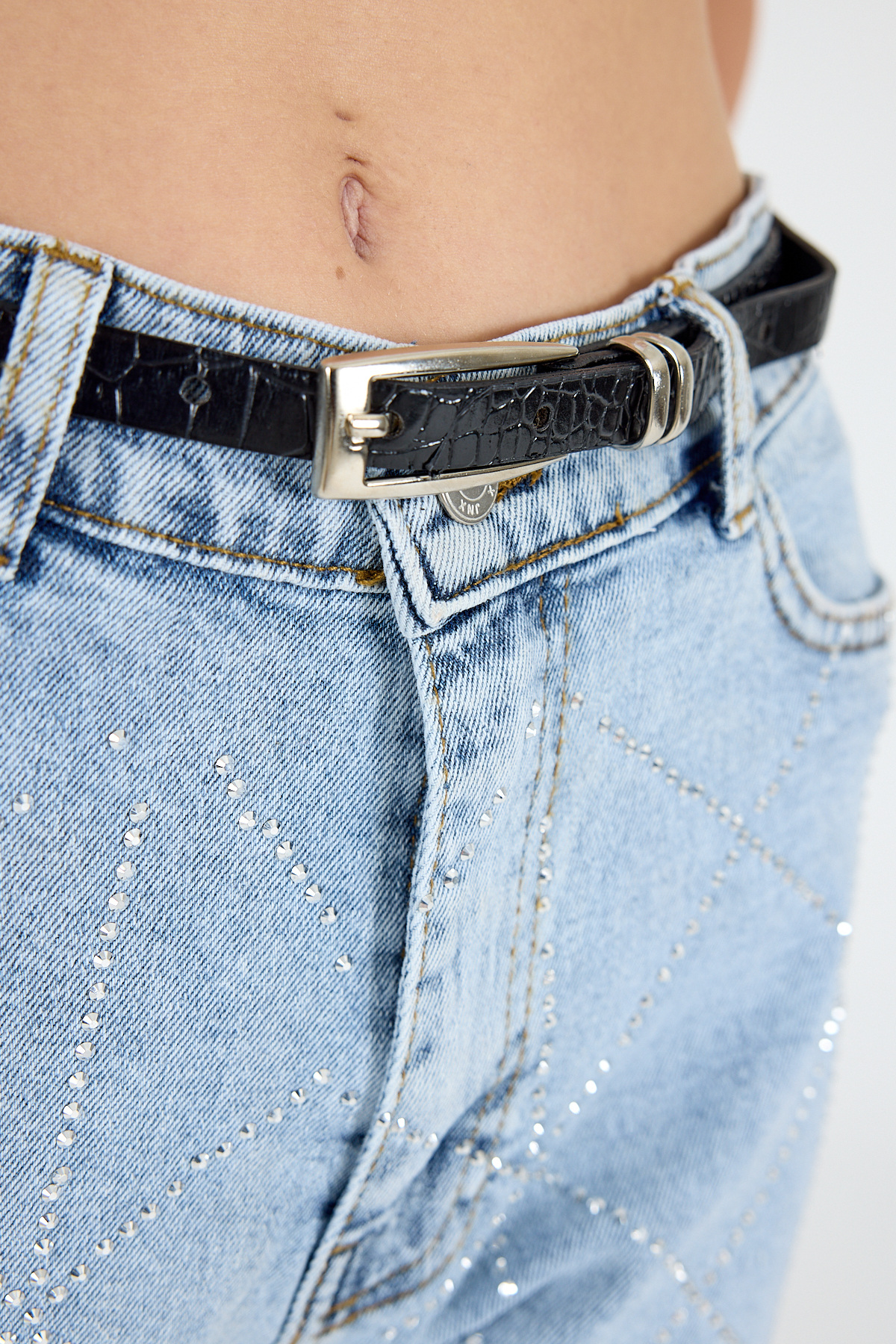 Siyah Gümüş Toka Detaylı İnce Kemer 426 - 3