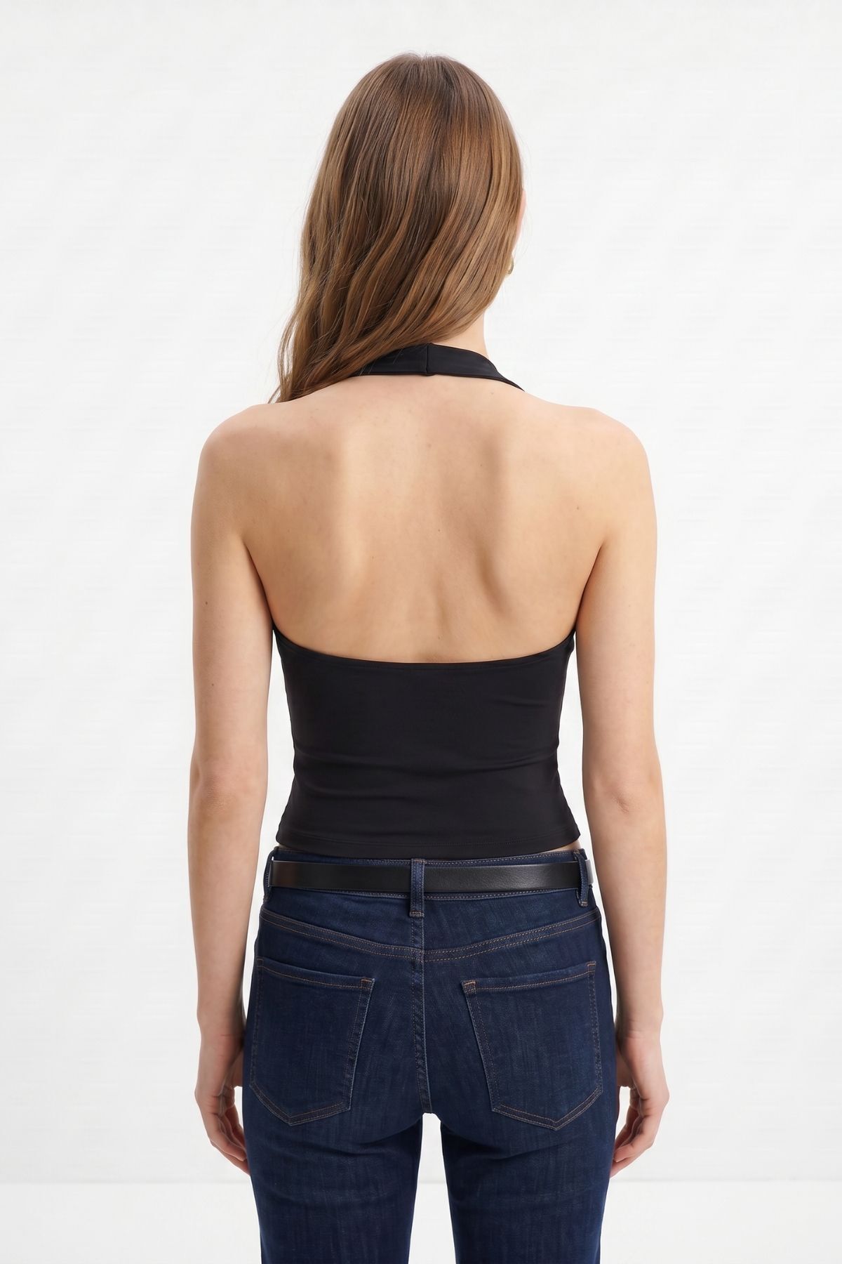 Siyah Halter Yaka Bluz 2735 - 3