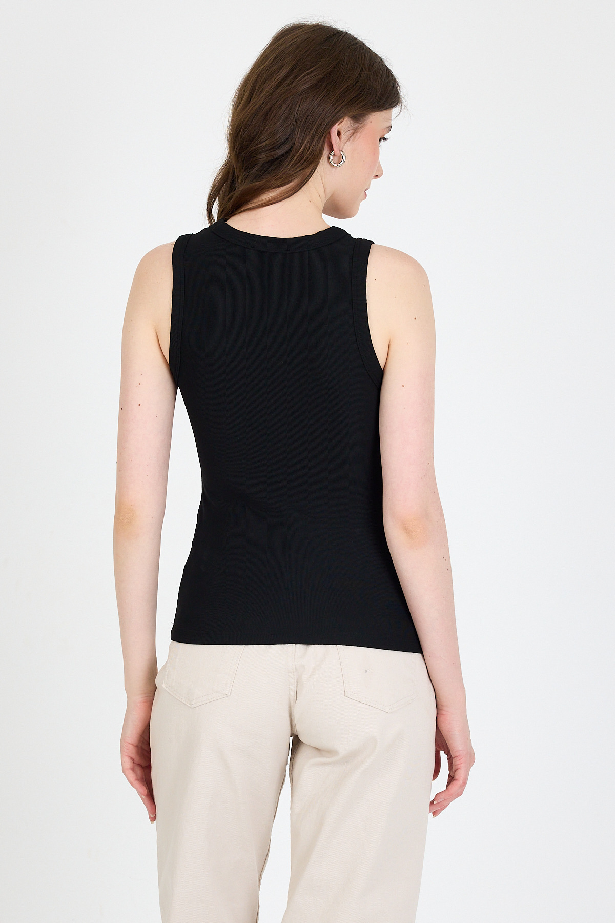 Siyah İnci Taş Detaylı Halter Yaka Ribanalı Atlet 0649 - 5