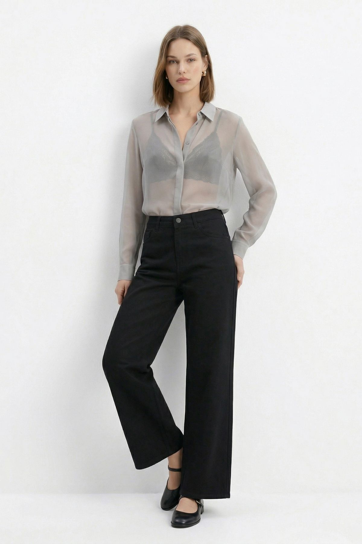 Siyah İspanyol Paça Jean 1064 - RAYS