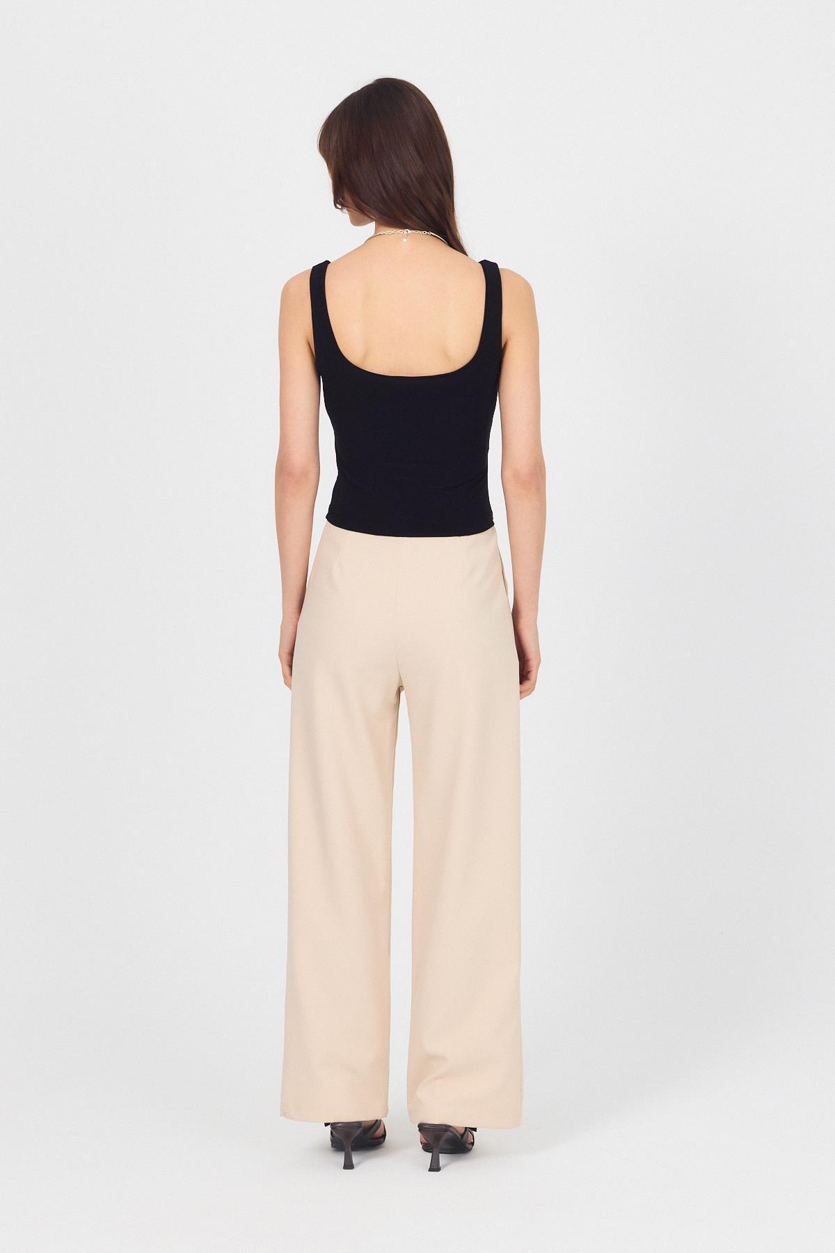 Siyah Kalın Askılı V Yaka Bluz 13293 - 5