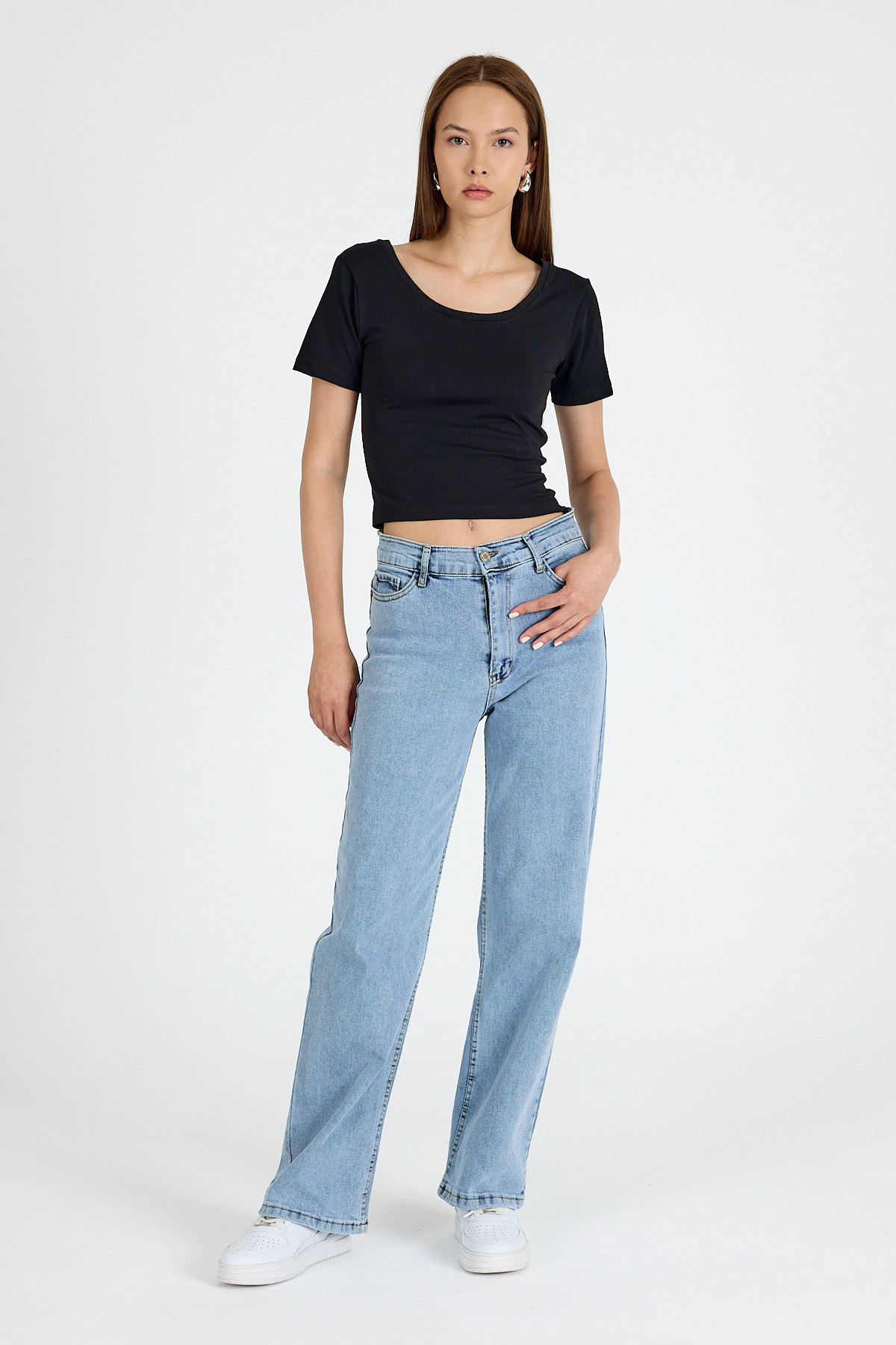 Siyah Kare Yaka Örme Body 9202M - RAYS