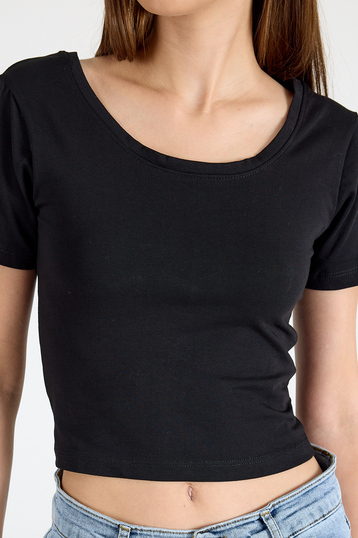 Siyah Kare Yaka Örme Body 9202M - 4