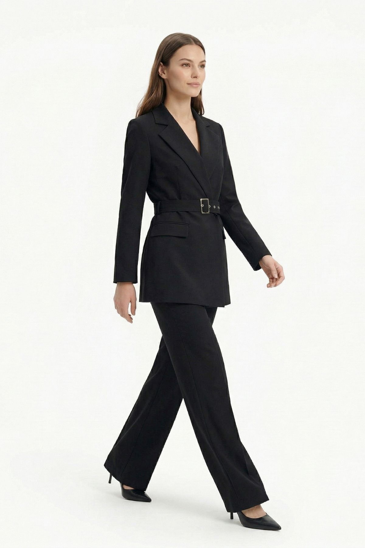 Siyah Kemerli Ceket Takım 4628 - RAYS