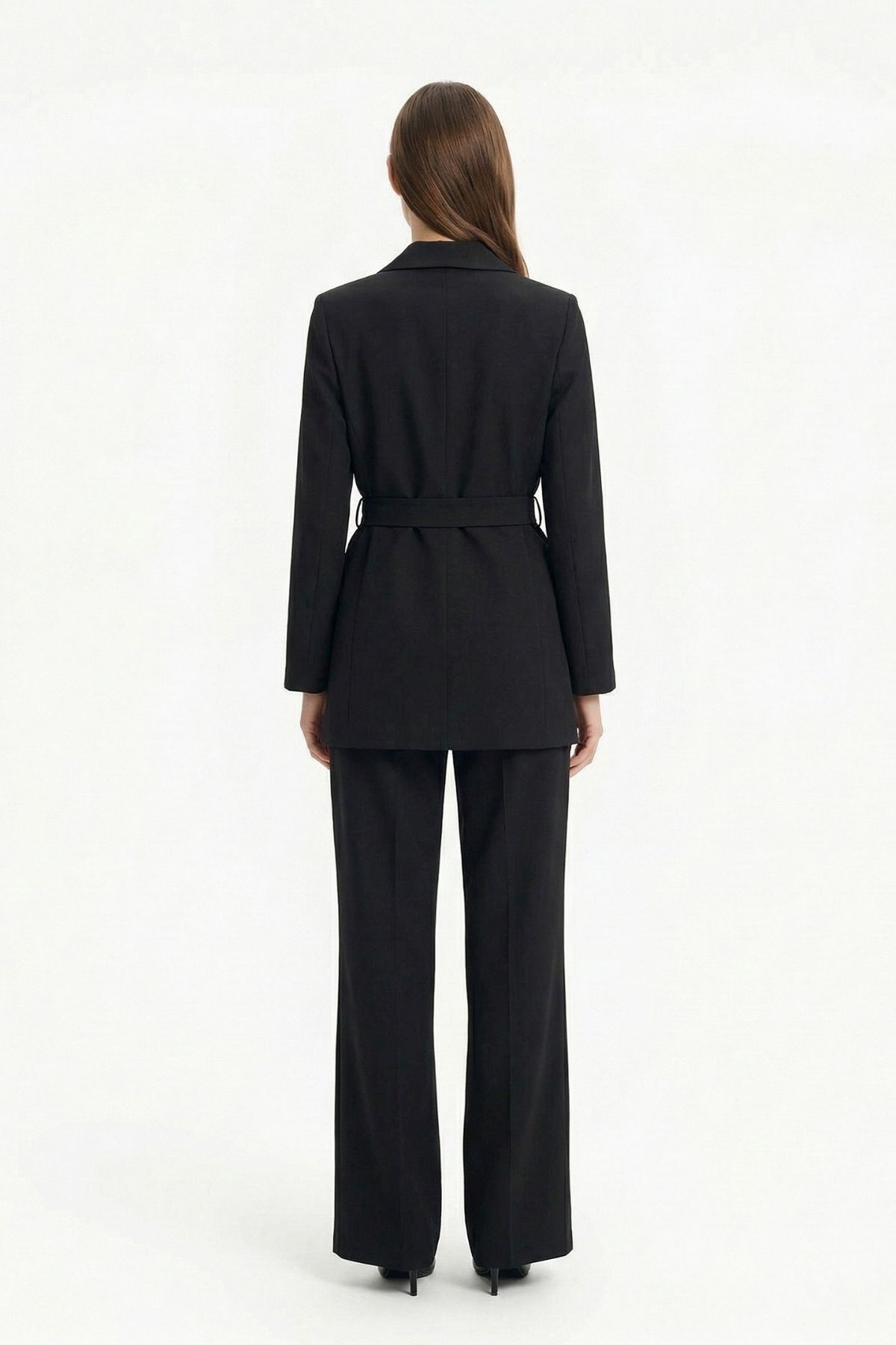 Kemerli Ceket Takım 4628 Siyah - 3