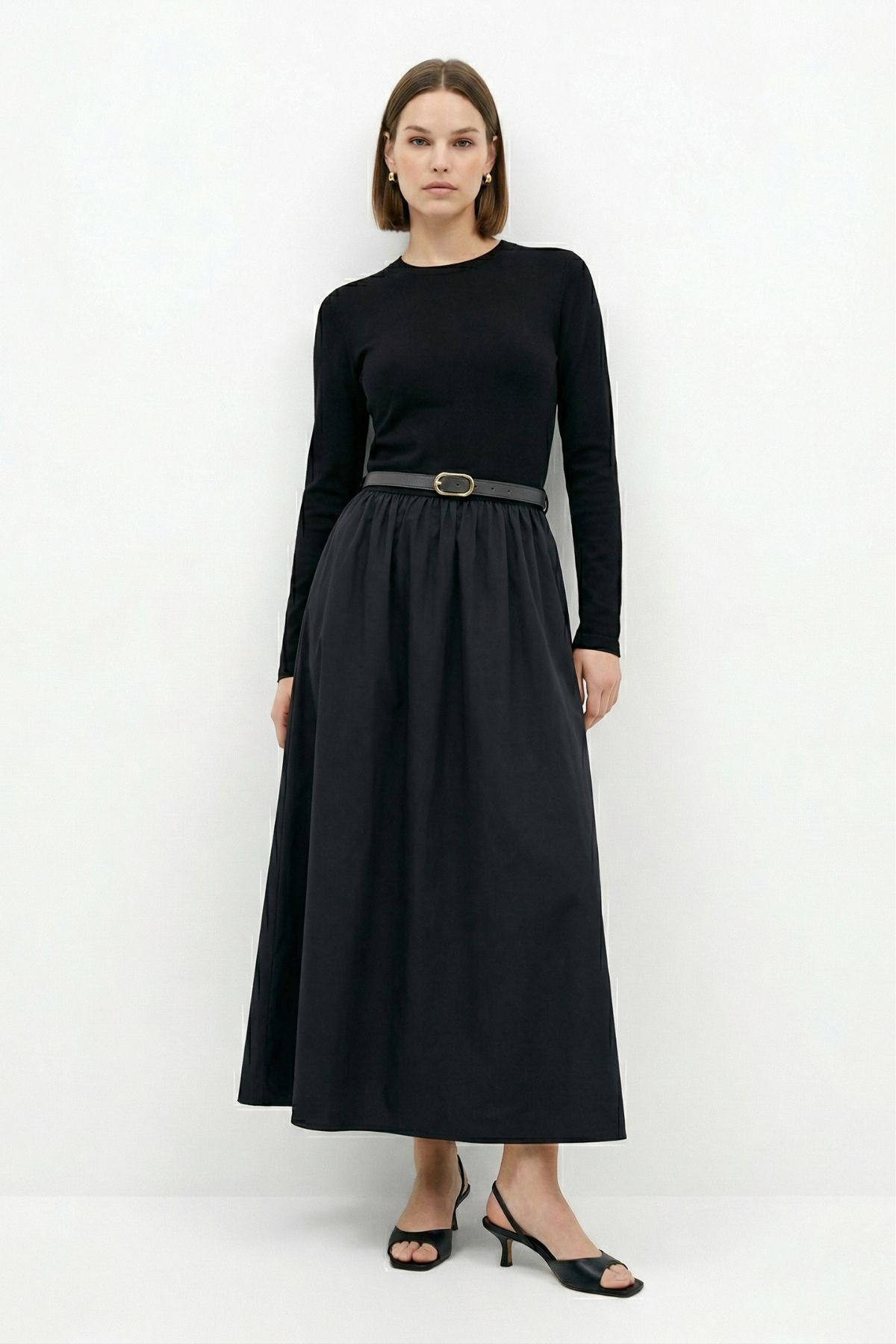 Siyah Kemerli Mevlana Etek 0455 - 2