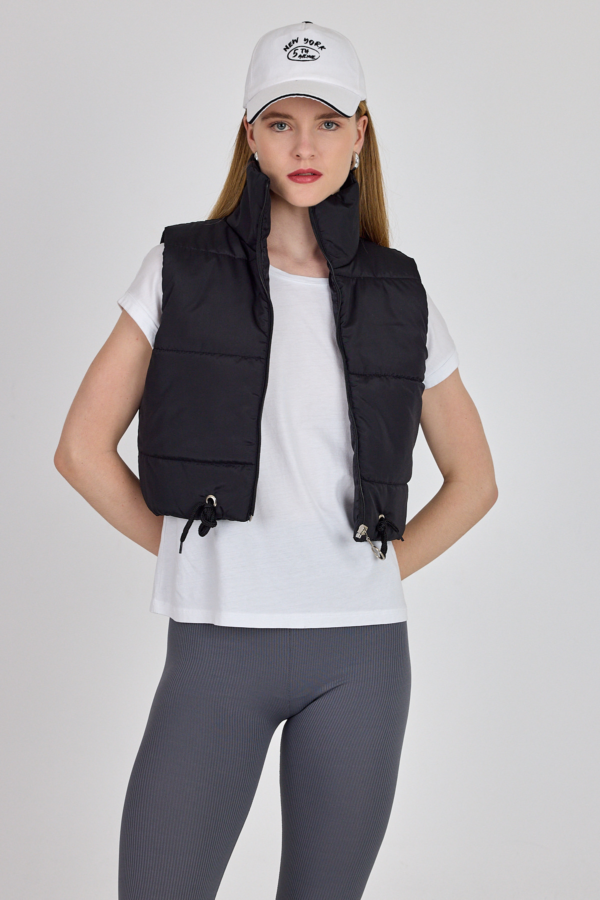 Siyah Kısa Şişme Yelek 7200 - 7