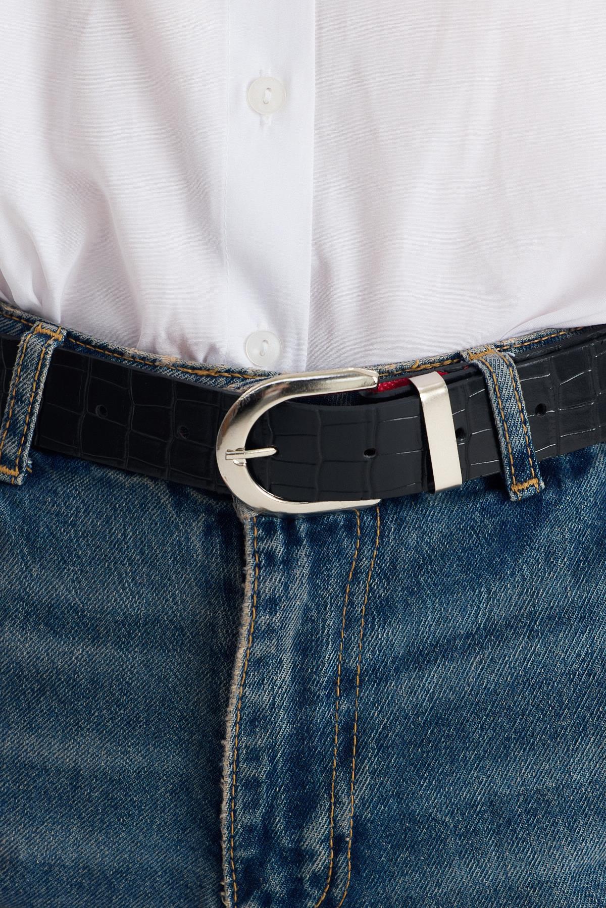 Siyah Kroko Desen Kemer 414 - RAYS