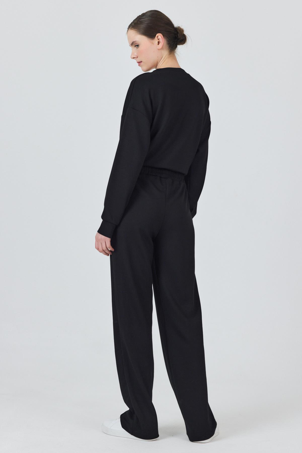 Siyah Nakış Detaylı Pantolon Takım 4013 - 5