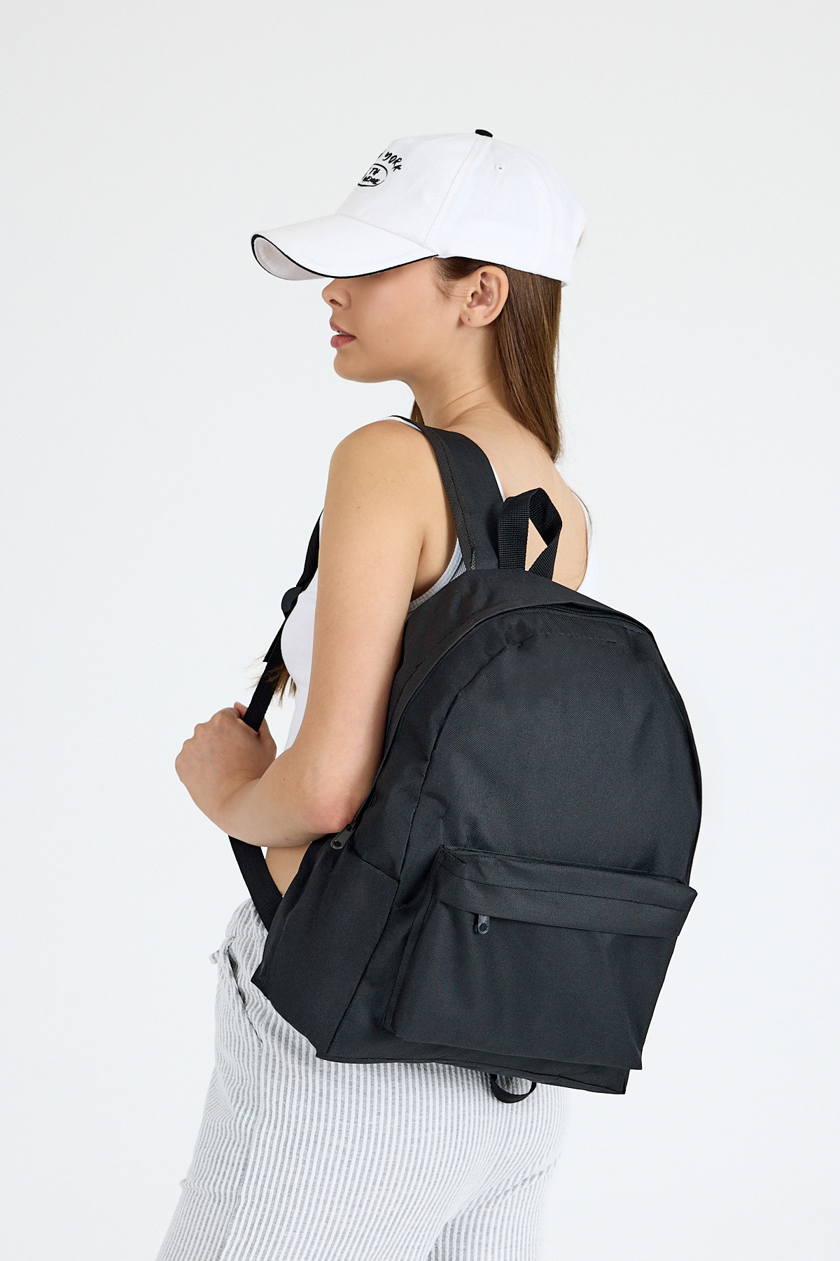 Siyah Ön Cepli Sırt Çantası 9219 