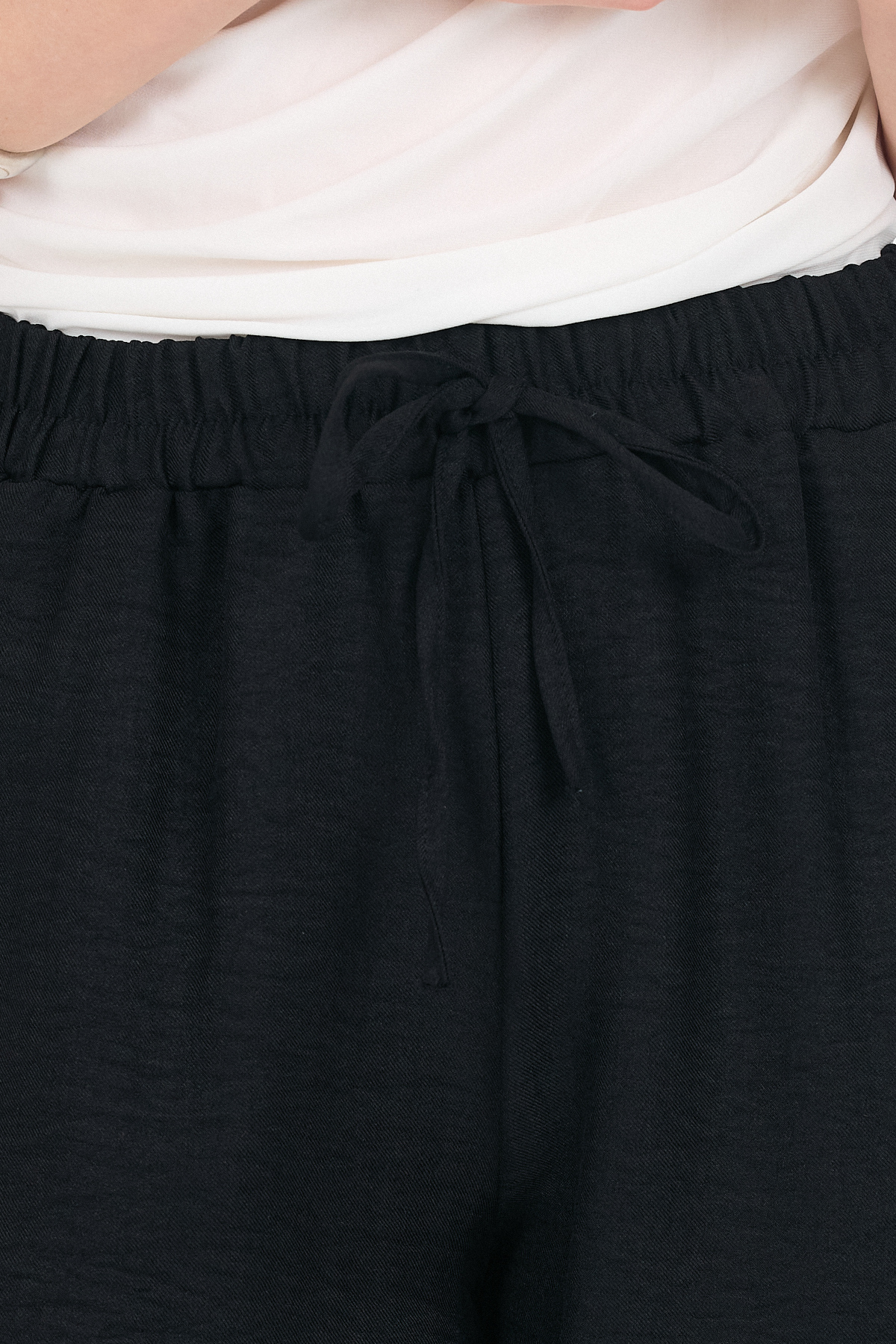 Siyah Pamuklu Bel Lastikli Düz Paça Düz Paça Pantolon 4800 - 4