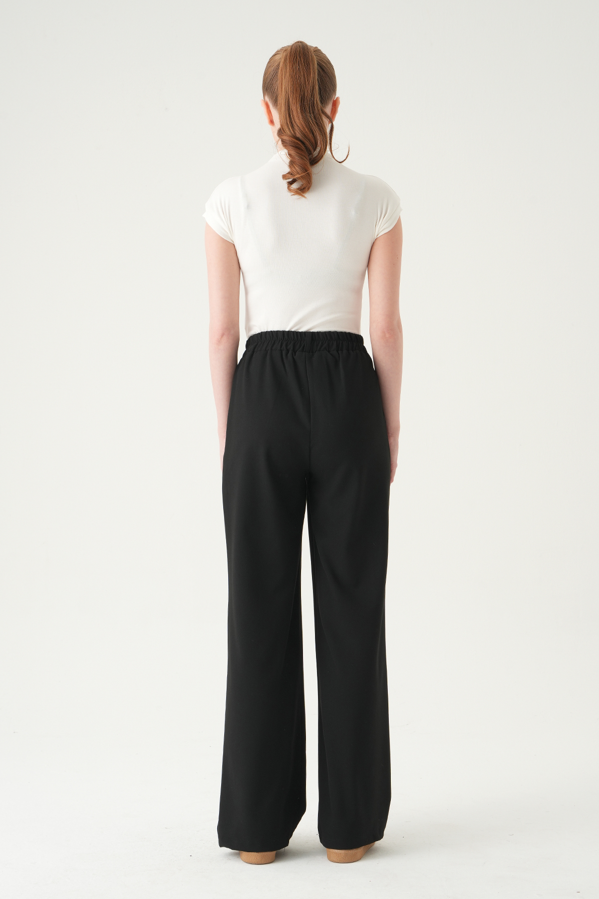 Siyah Pens Detay Palazzo Pantolon 8378A - 5