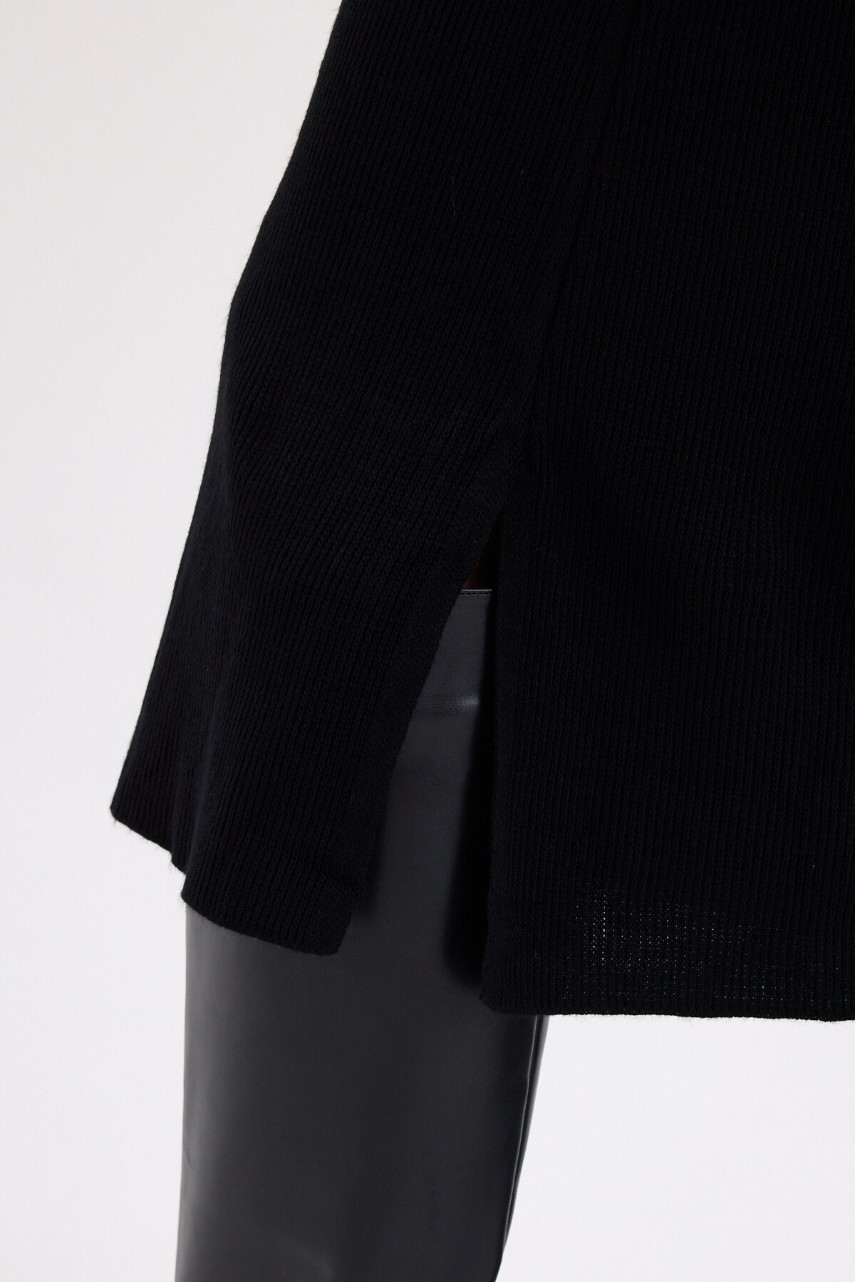 Siyah Sıfır Kol Triko Midi Elbise 2232 - RAYS