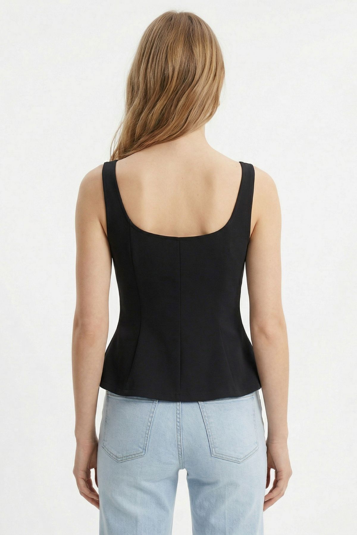 Siyah Sıfır Kol U Yaka Bluz 2786 - RAYS