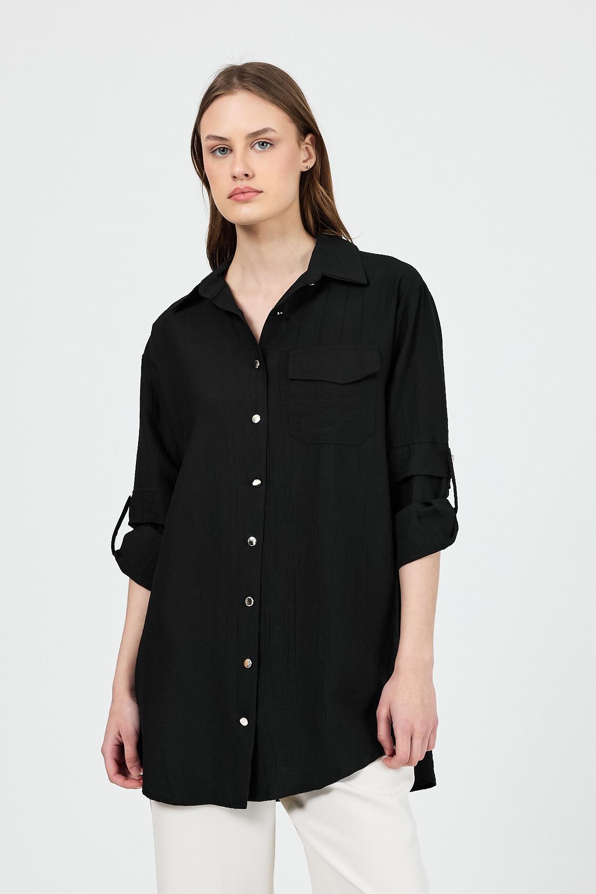 Siyah Tek Cepli Tunik 4237A - 1