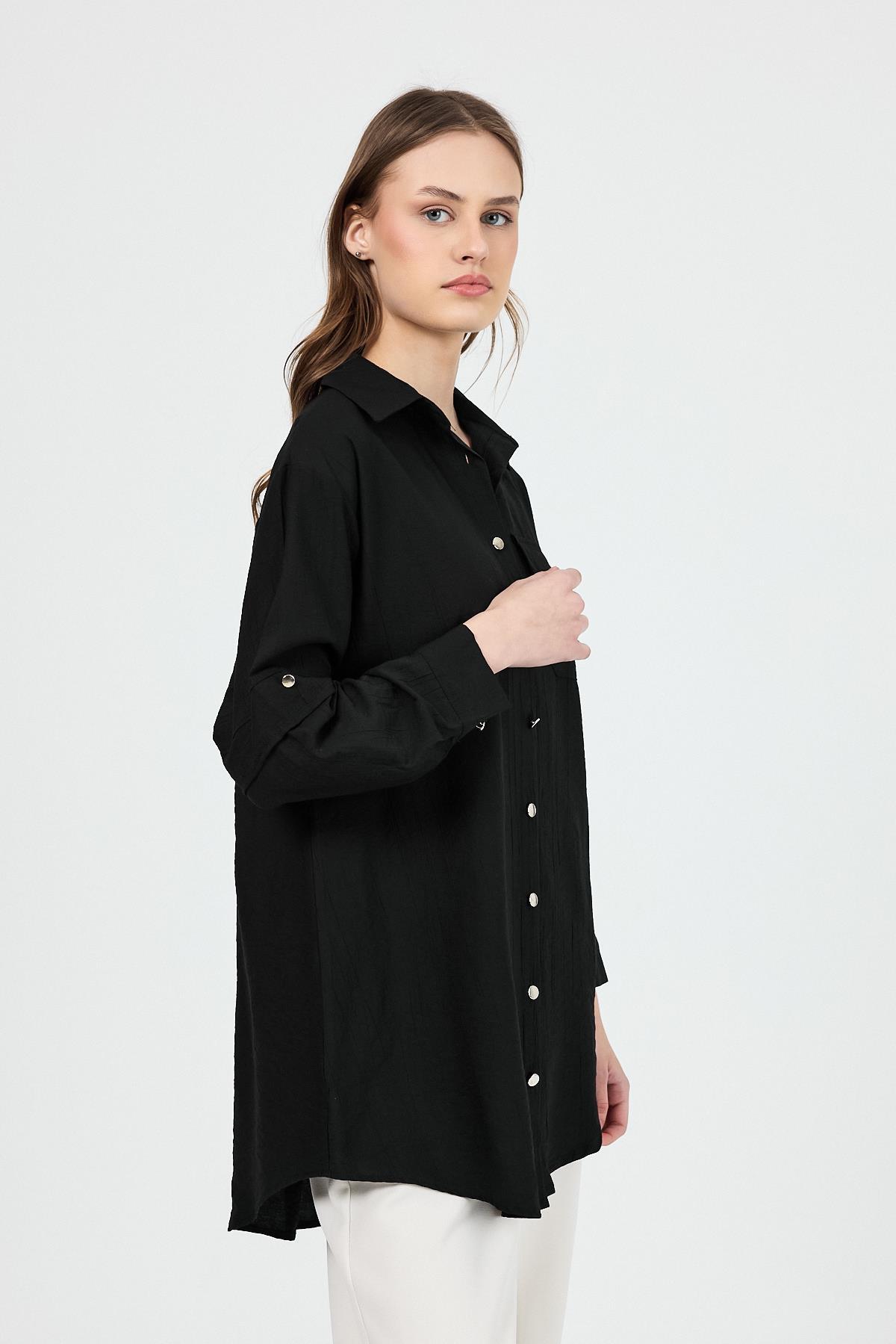 Siyah Tek Cepli Tunik 4237A - 3