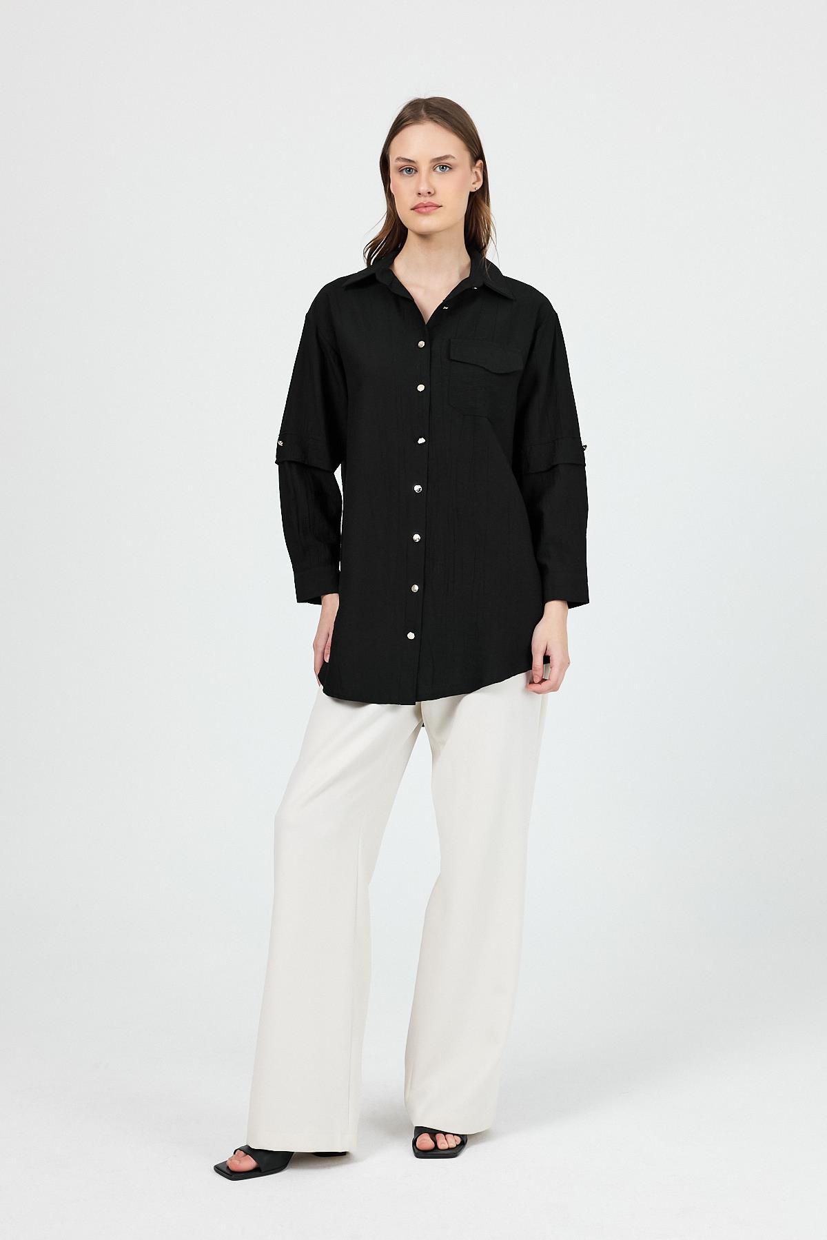 Siyah Tek Cepli Tunik 4237A - 2