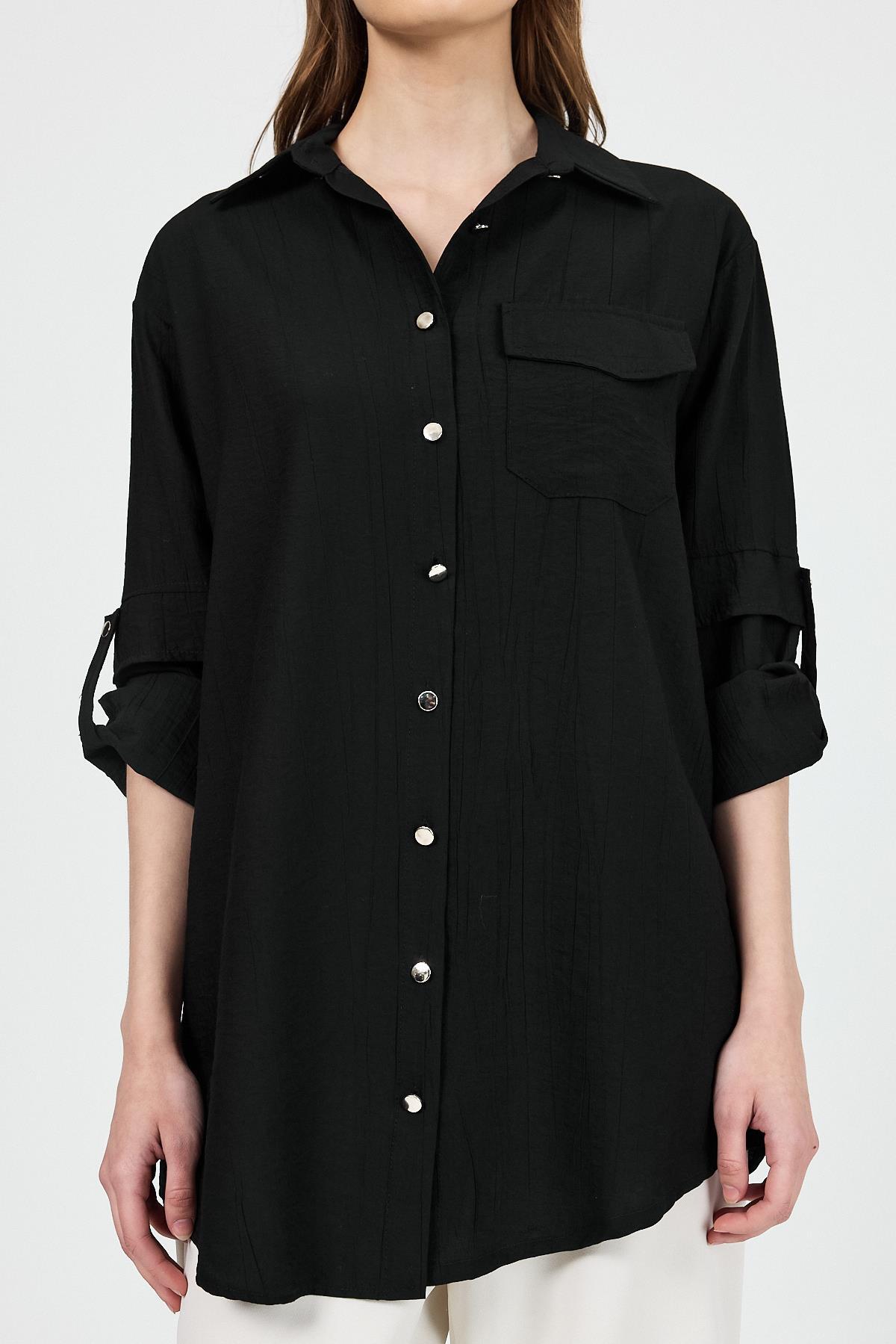 Siyah Tek Cepli Tunik 4237A - 7