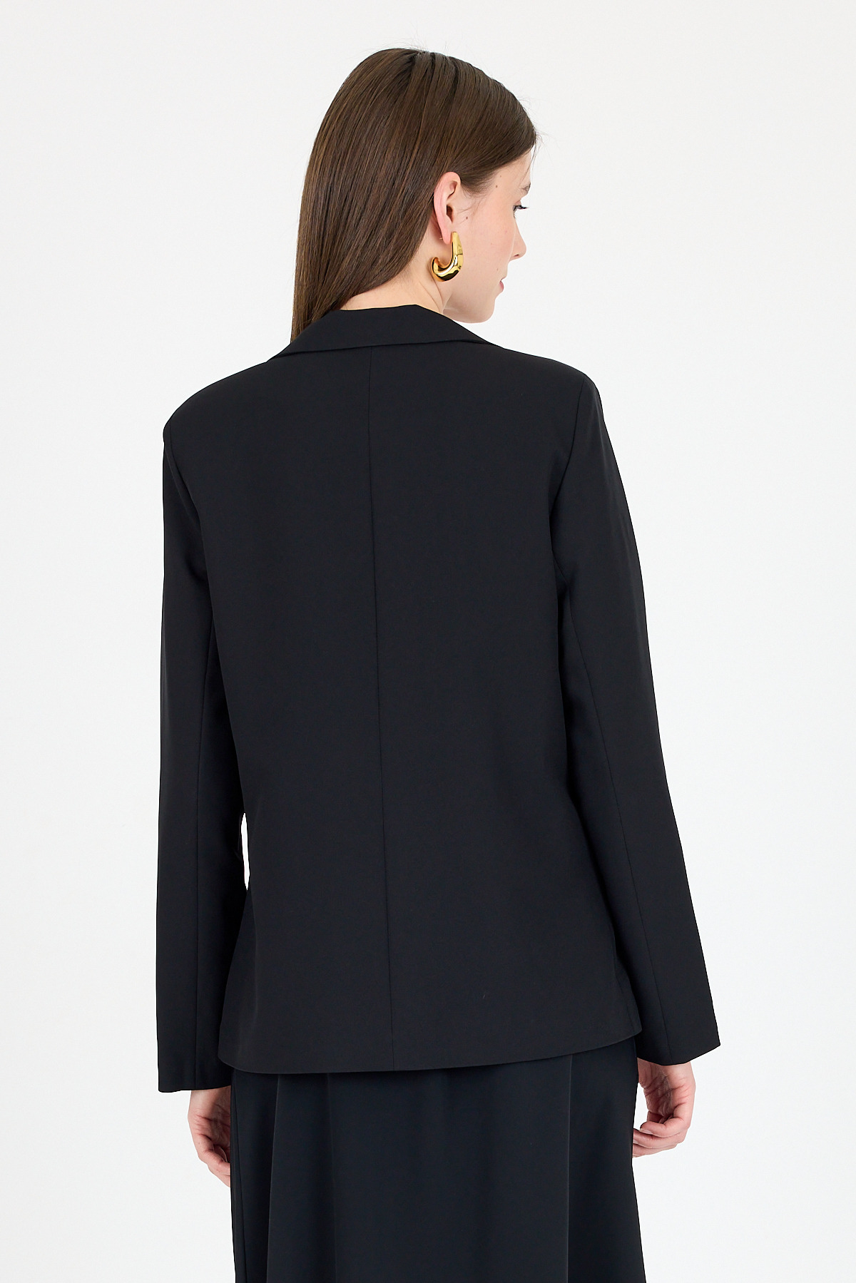 Siyah Tek Düğmeli Klasik Kesim Blazer Ceket 4612A - 5