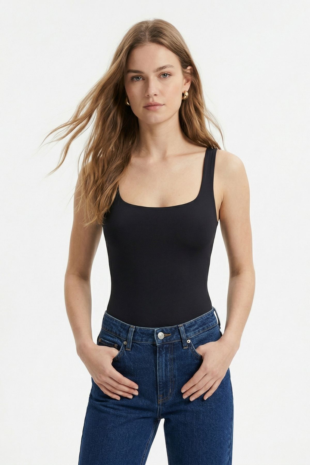 Siyah U Yaka Zıbınlı Atlet 5087 - RAYS